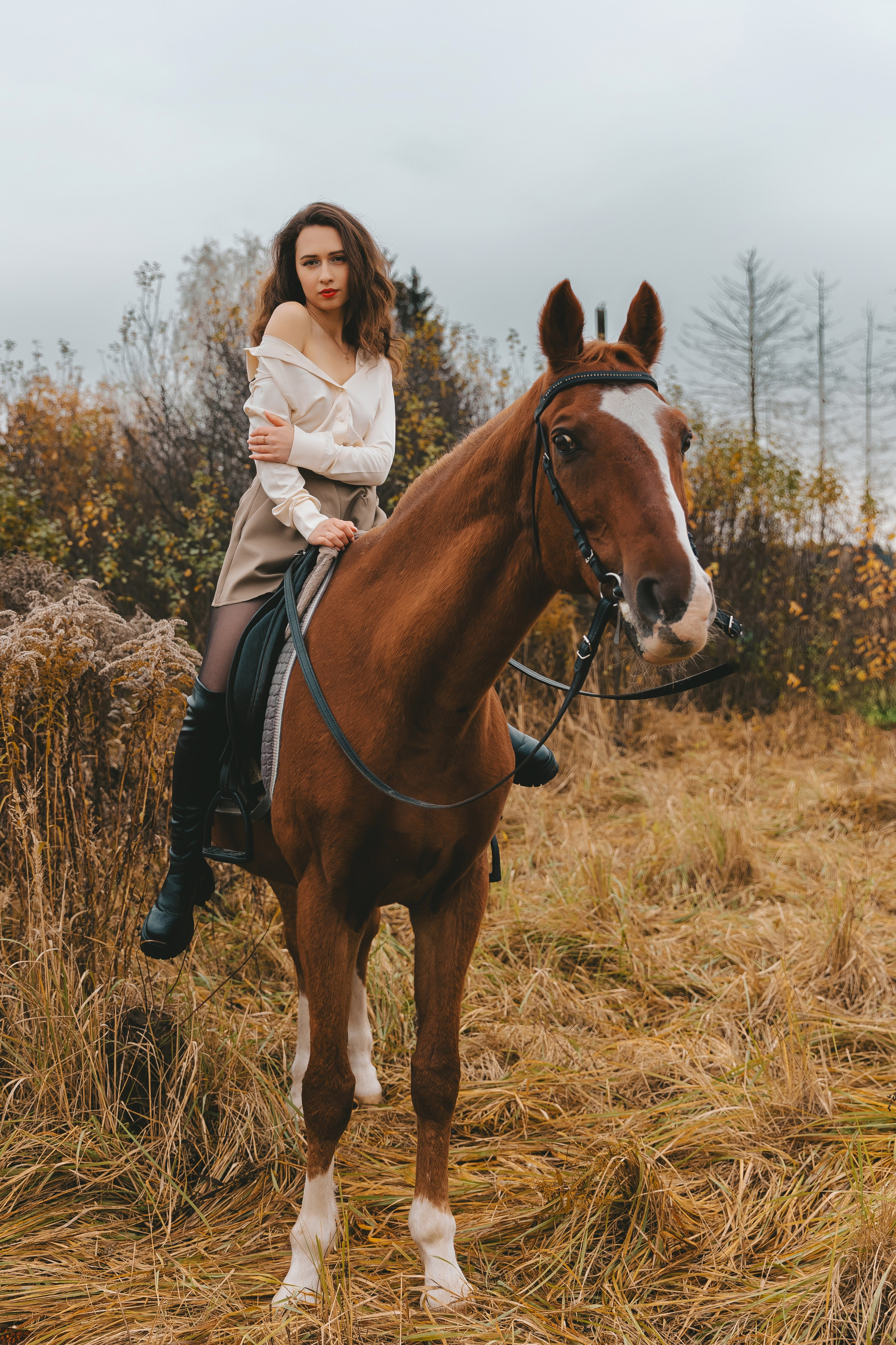 Женский портрет с лошадью. Семейный и женский фотограф в Москве Надежда Воробьева