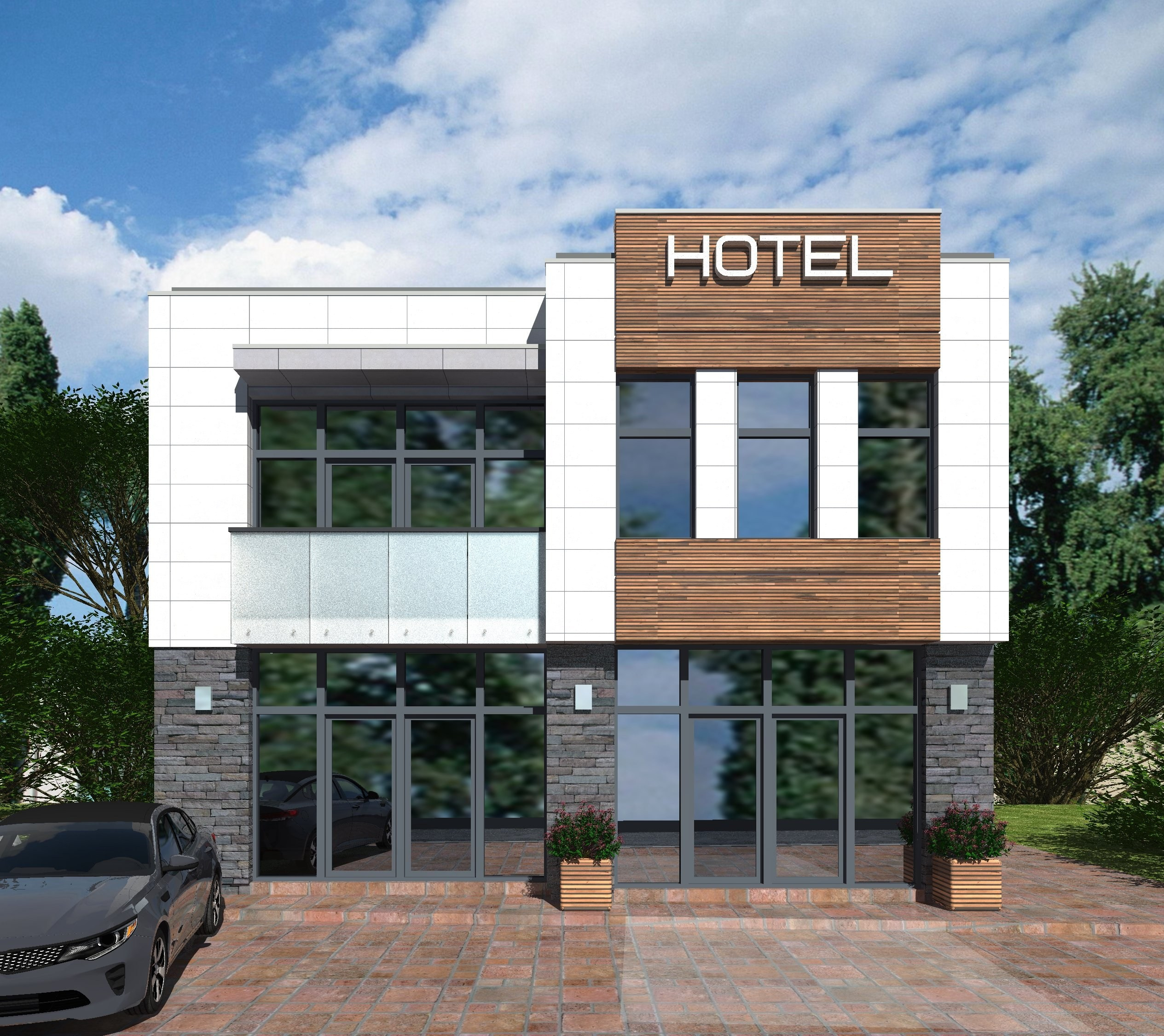 2023. Мини-гостиница. п.Витязево. Архитектурное проектирование и дизайн интерьеров. г. Анапа