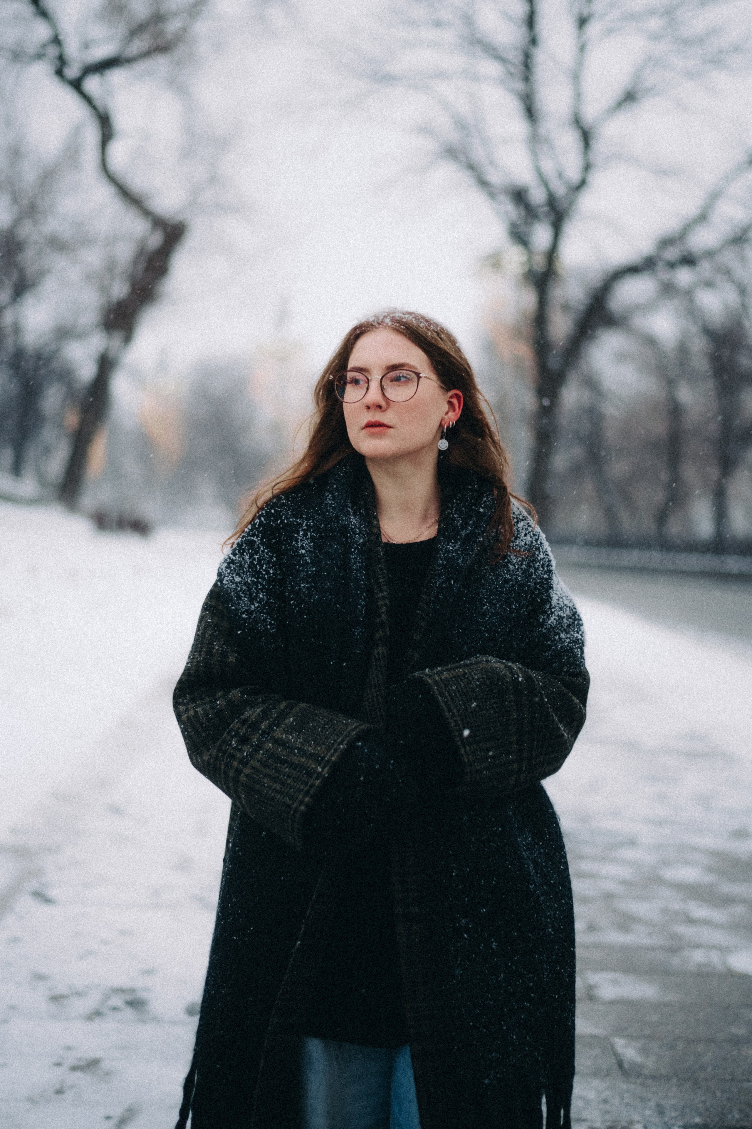 Женский портрет в снегопад