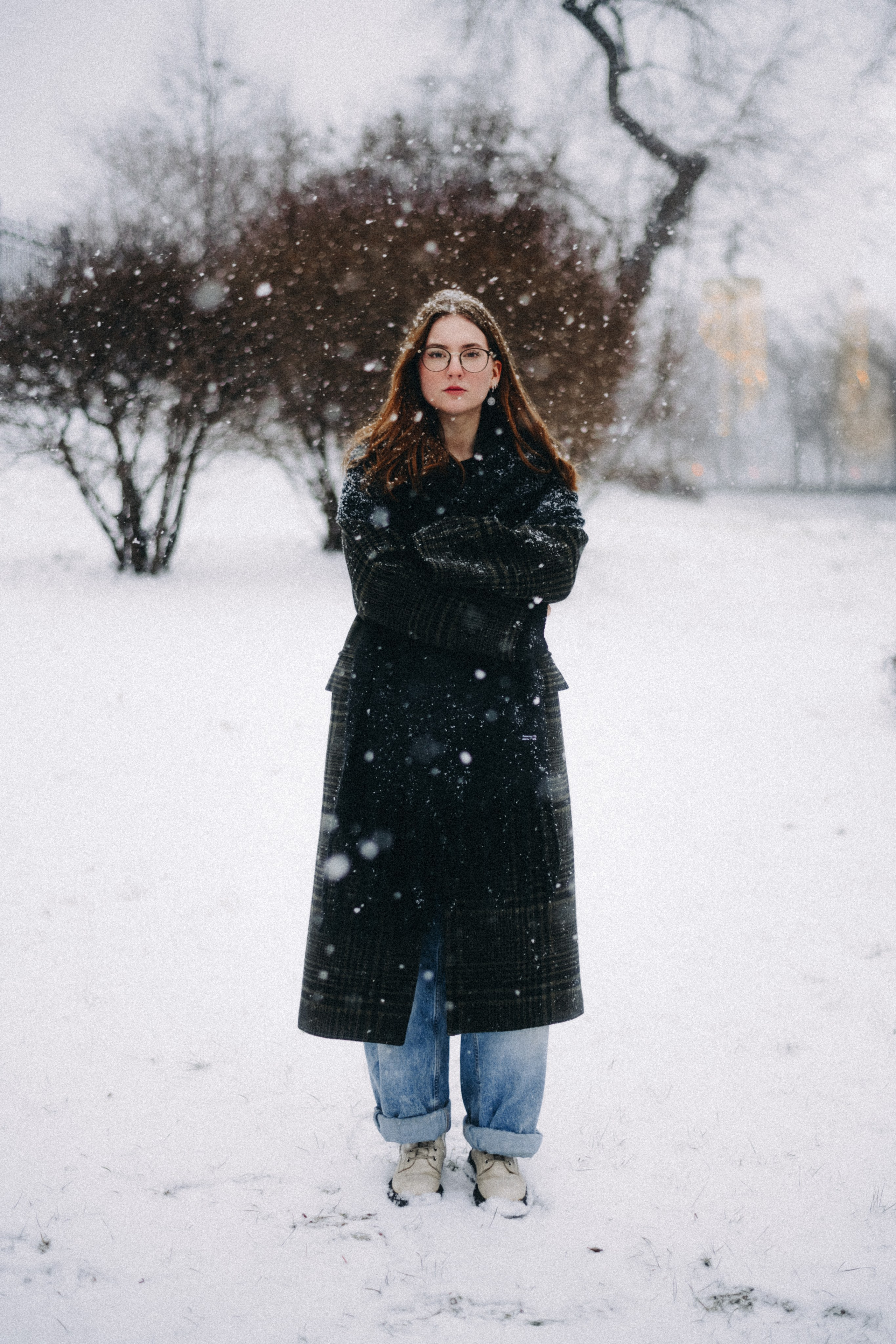 Женский портрет в снегопад