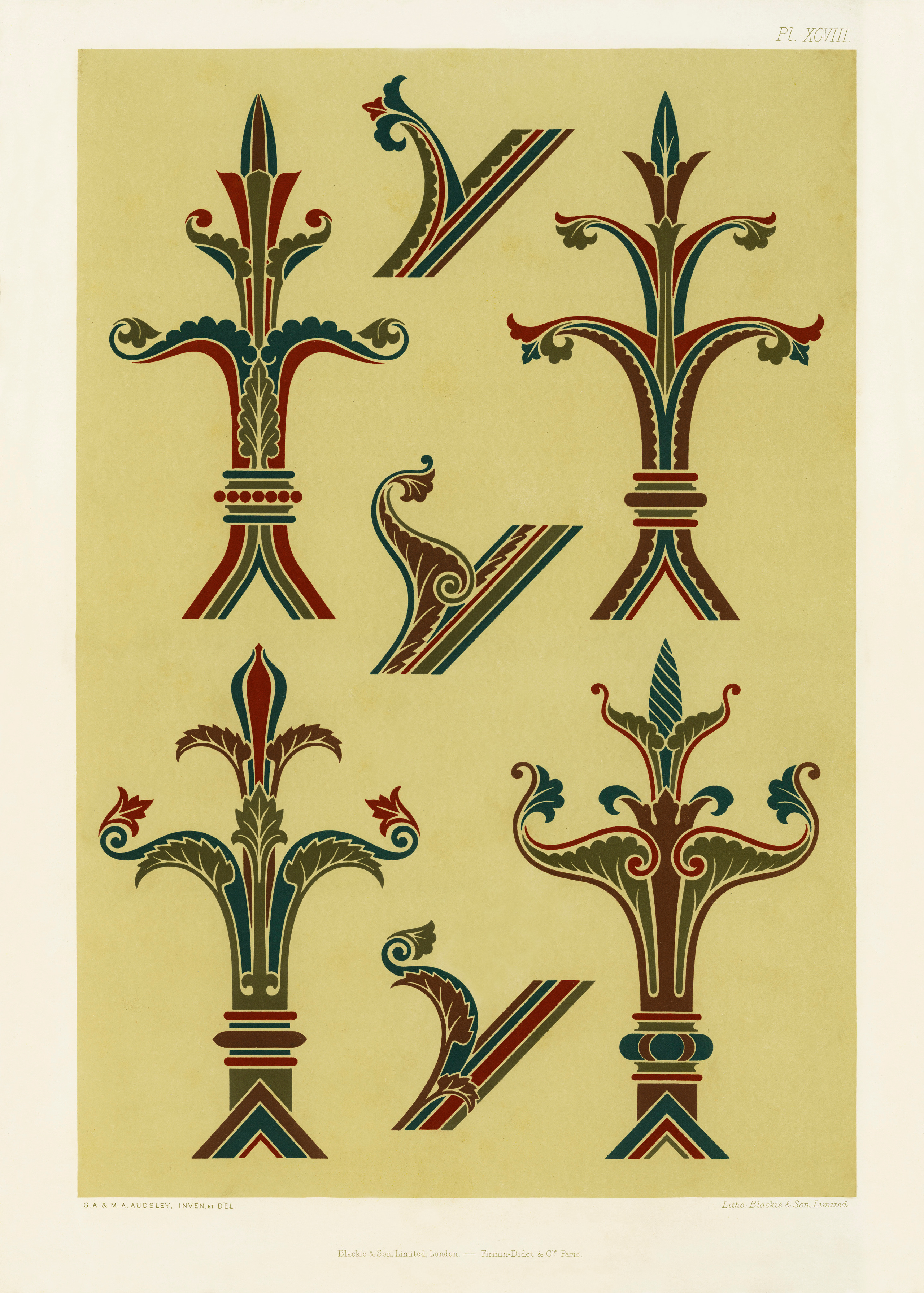 The Practical Decorator and Ornamentist (1892) by G.A Audsley and M.A. Audsley. Художественная мастерская