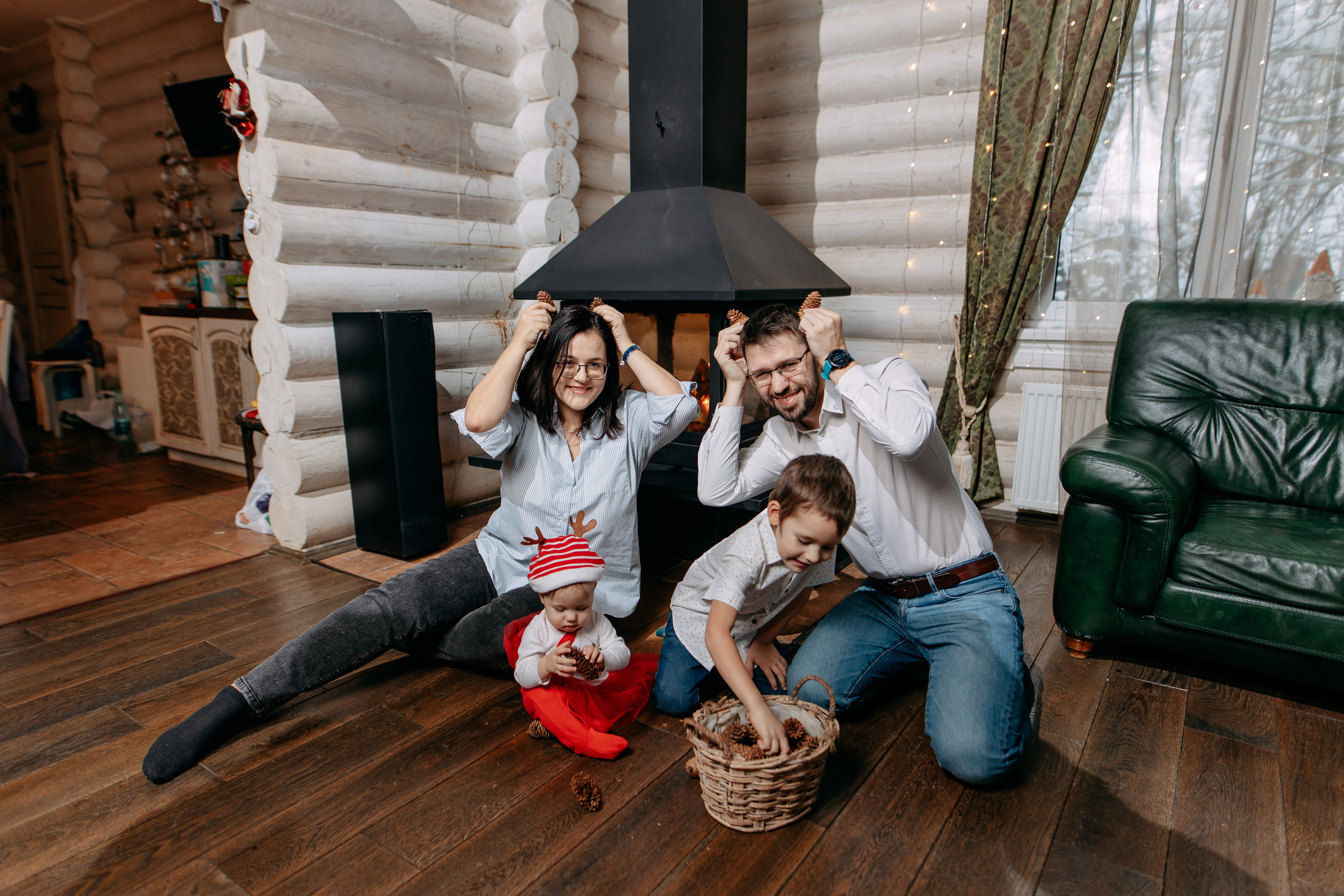 Новогодняя фотосъемка на дому, 4 семьи. Фото и видео съемка. Андрей Ионов
