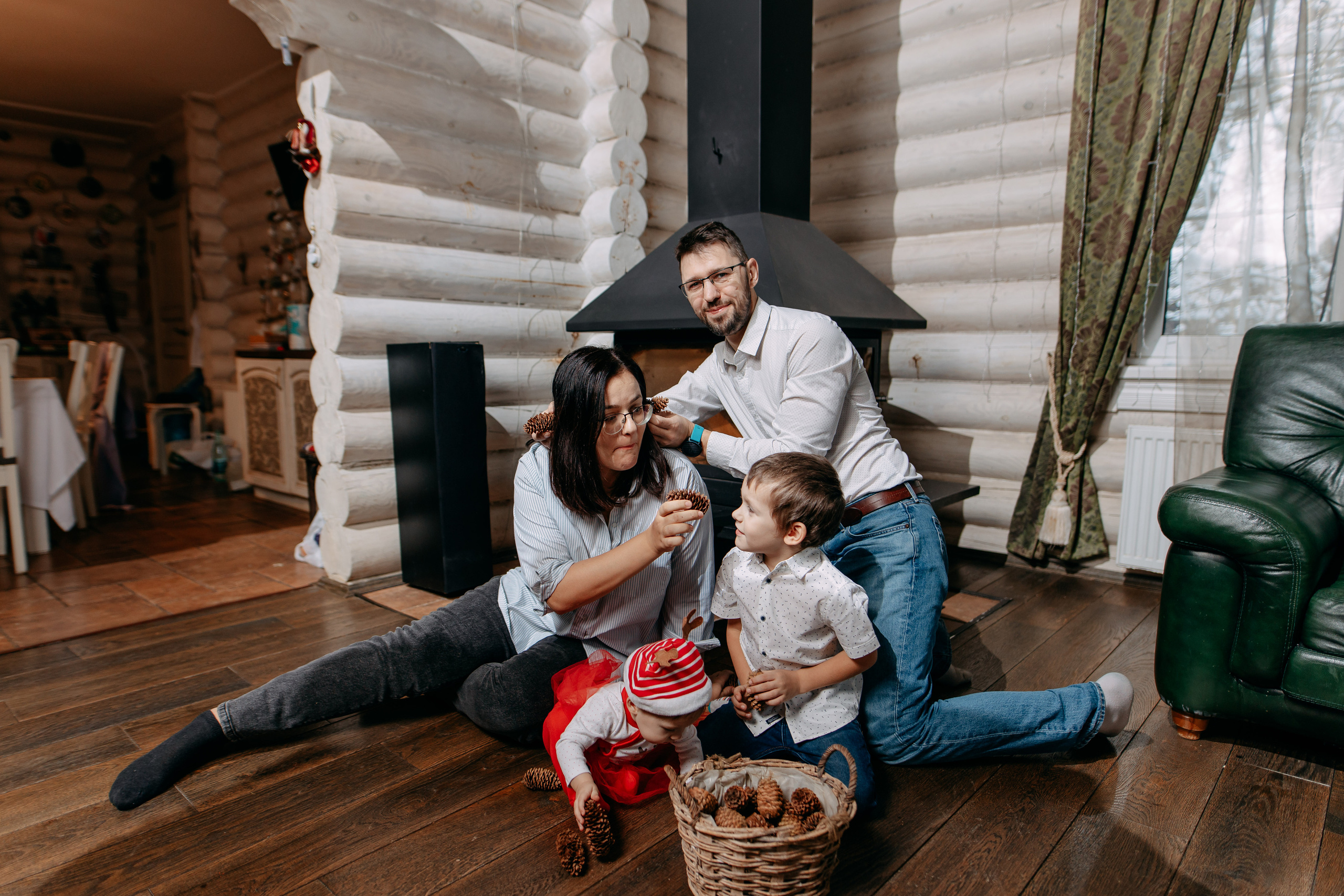 Новогодняя фотосъемка на дому, 4 семьи. Фото и видео съемка. Андрей Ионов