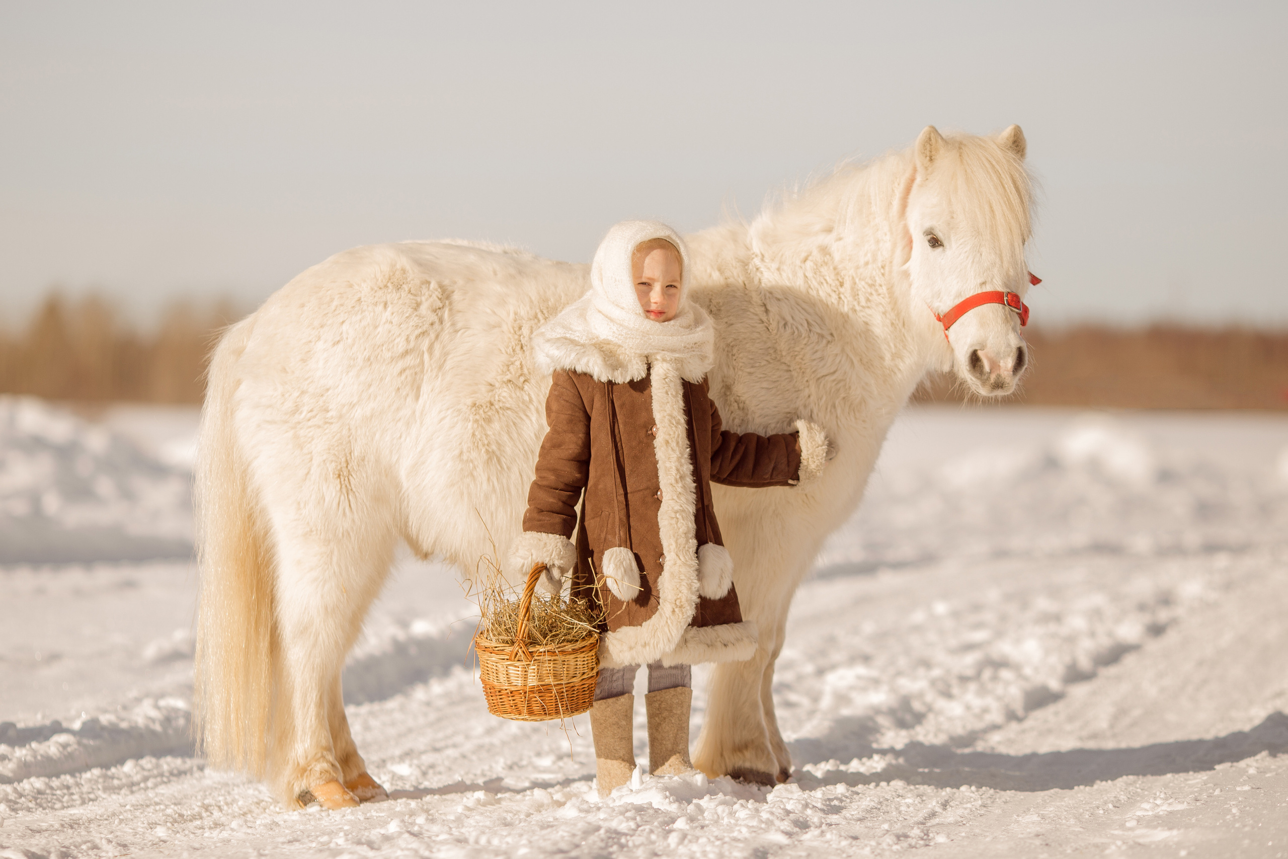 Деревенские фото ребенка с пони