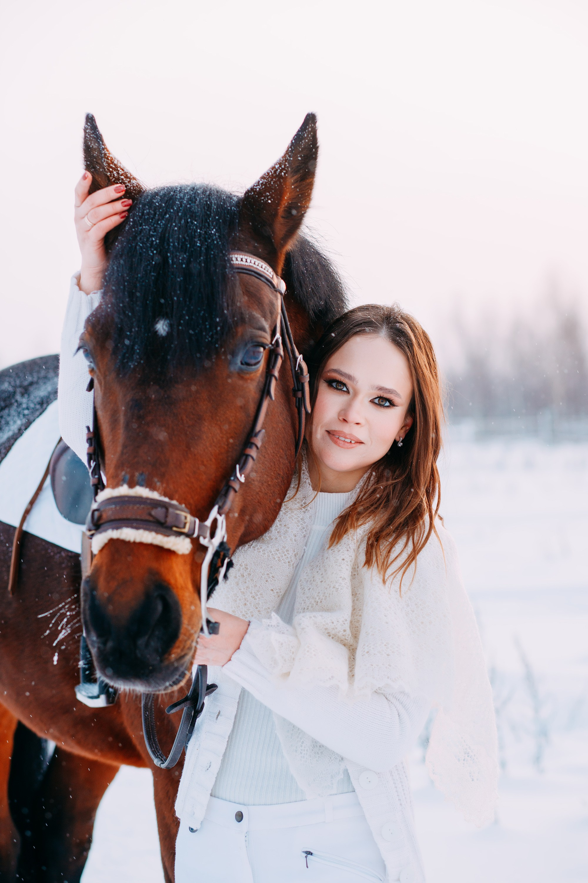 Зимняя фотосессия с лошадкой. Фотограф в Санкт-Петербурге Alina Film