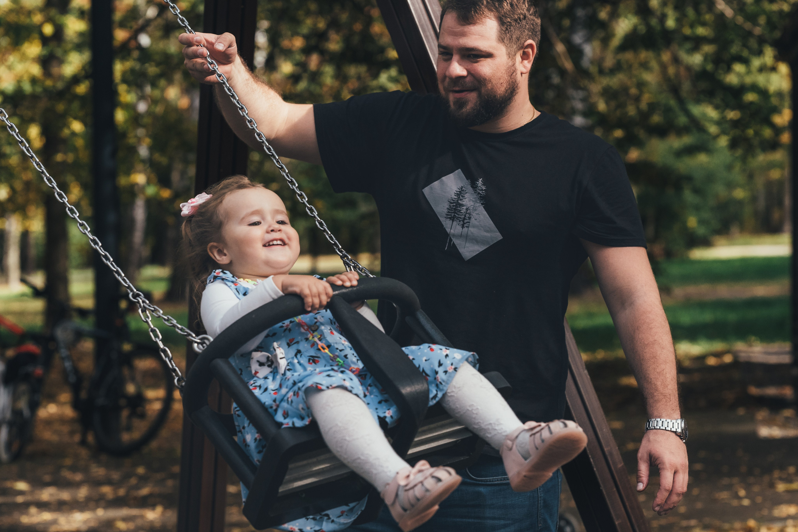 Денис с дочкой, Балашиха, парк Пехорка. Наталья Дукалова фотограф Щелково Королев Пушкино Москва Балашиха