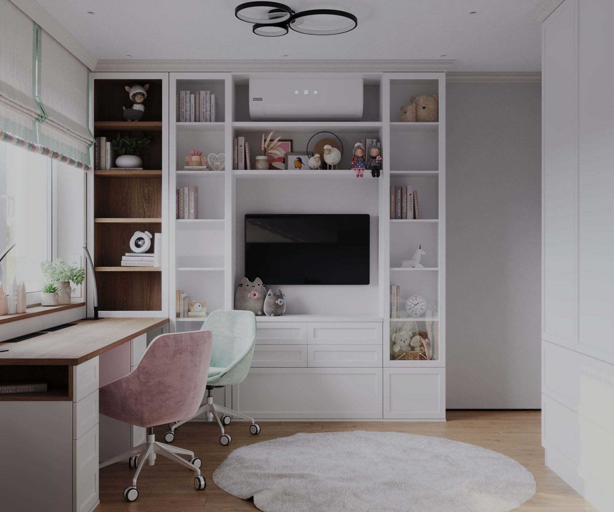 3D визуализация интерьера — Визуализация детской комнаты для двух детей | Москва, СПб. 3D-визуализация интерьеров и мебели | Larionova.vis — для студий и дизайнеров