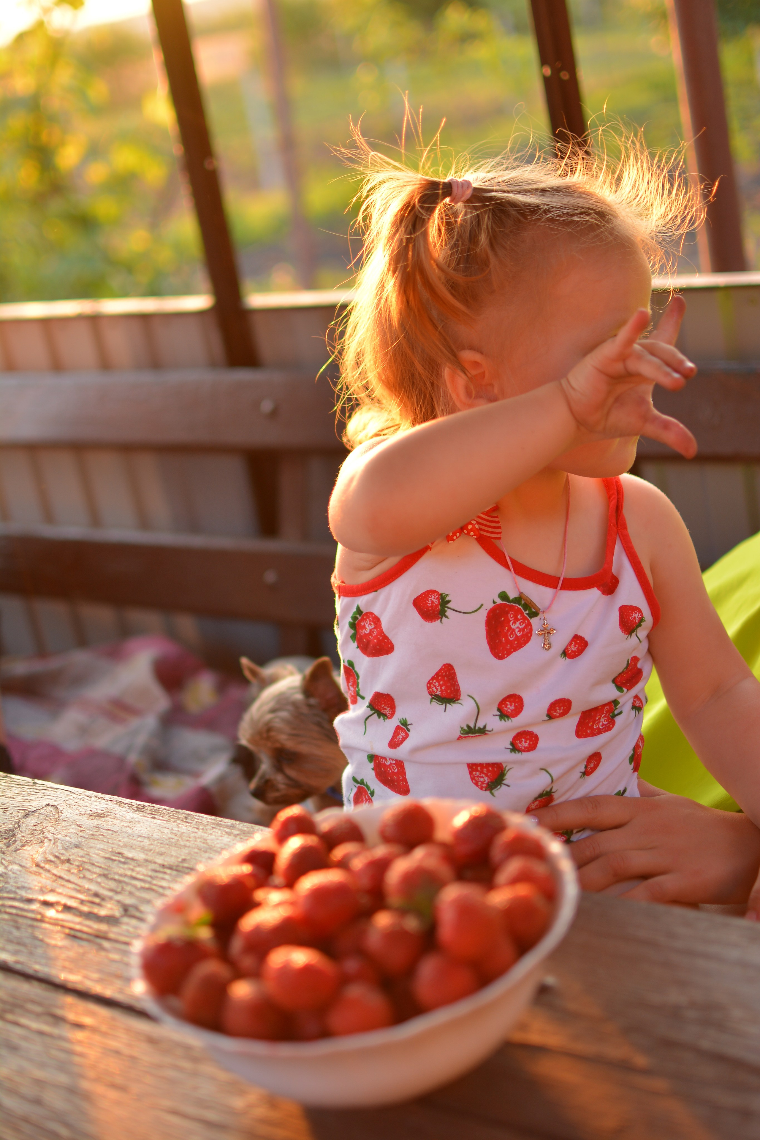 Полина с клубникой. Семейный и детский фотограф в городе Грязи Олеся Огурцова
