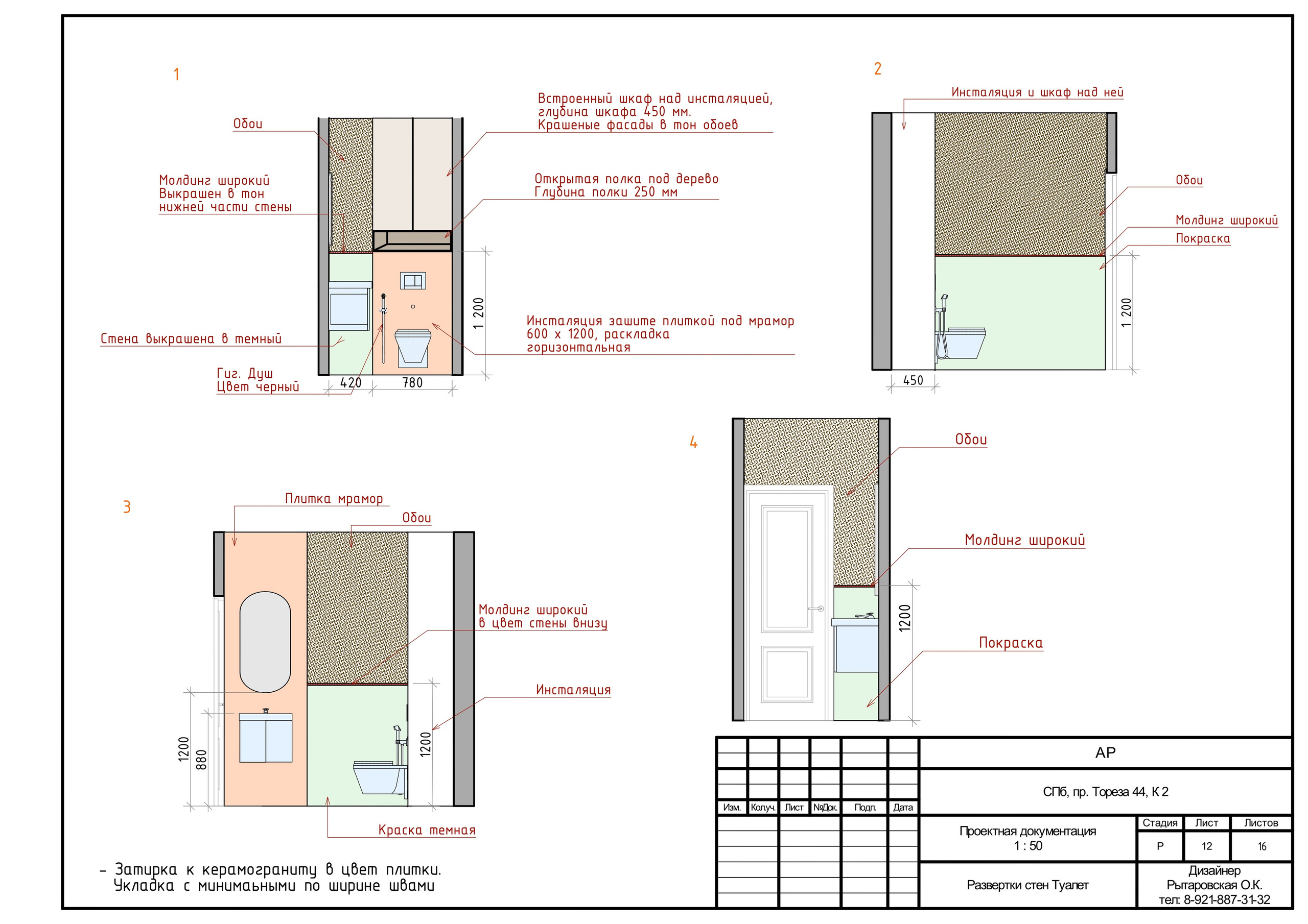 Пример полного проекта. Дизайнер интерьера в Санкт-Петербурге Ольга Рытаровская