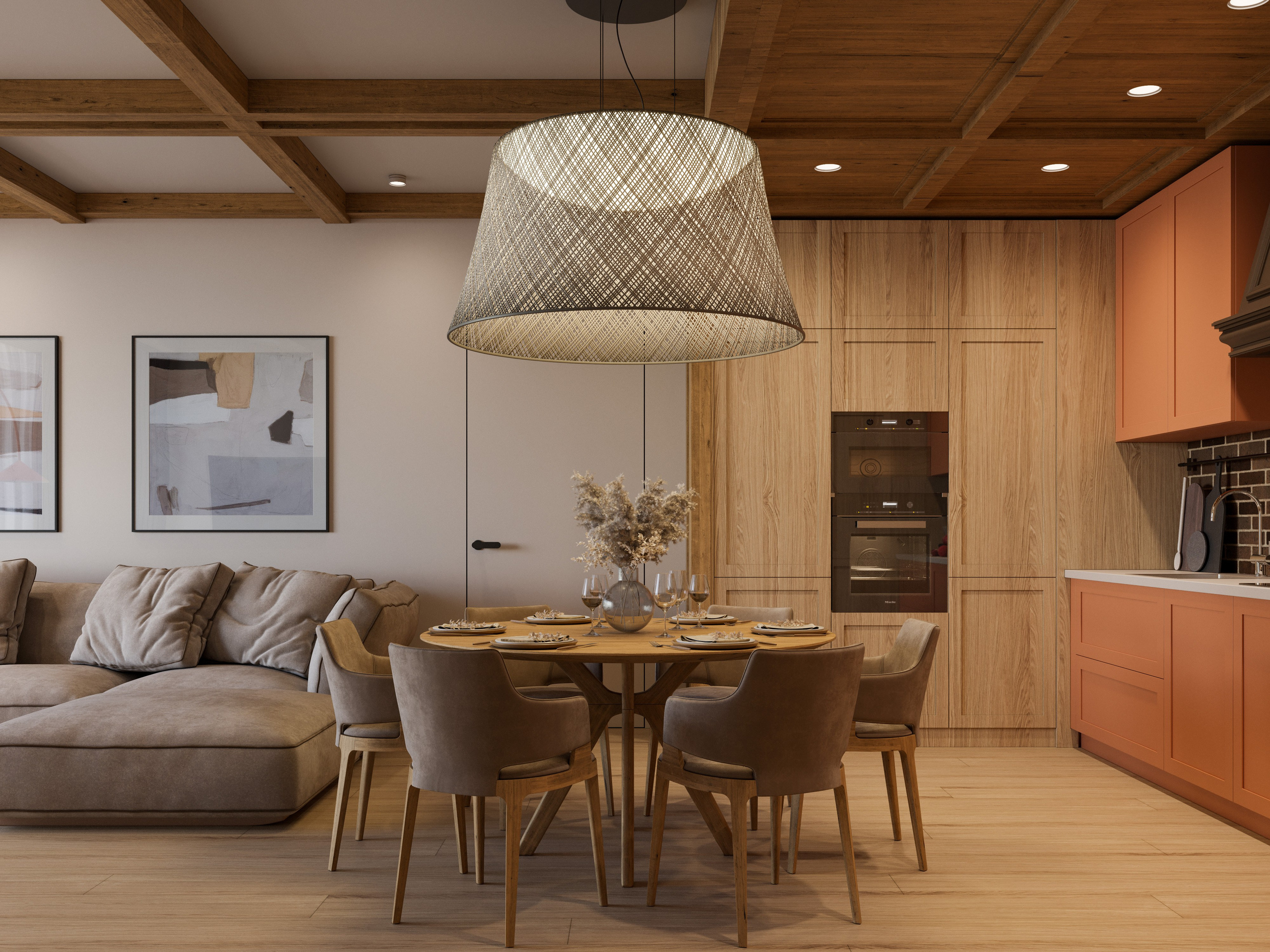 Современное Кантри в Интерьере: 3D Визуализации Квартиры с Деревянной Отделкой. Визуализатор интерьера в Москве | Брагин Кирилл