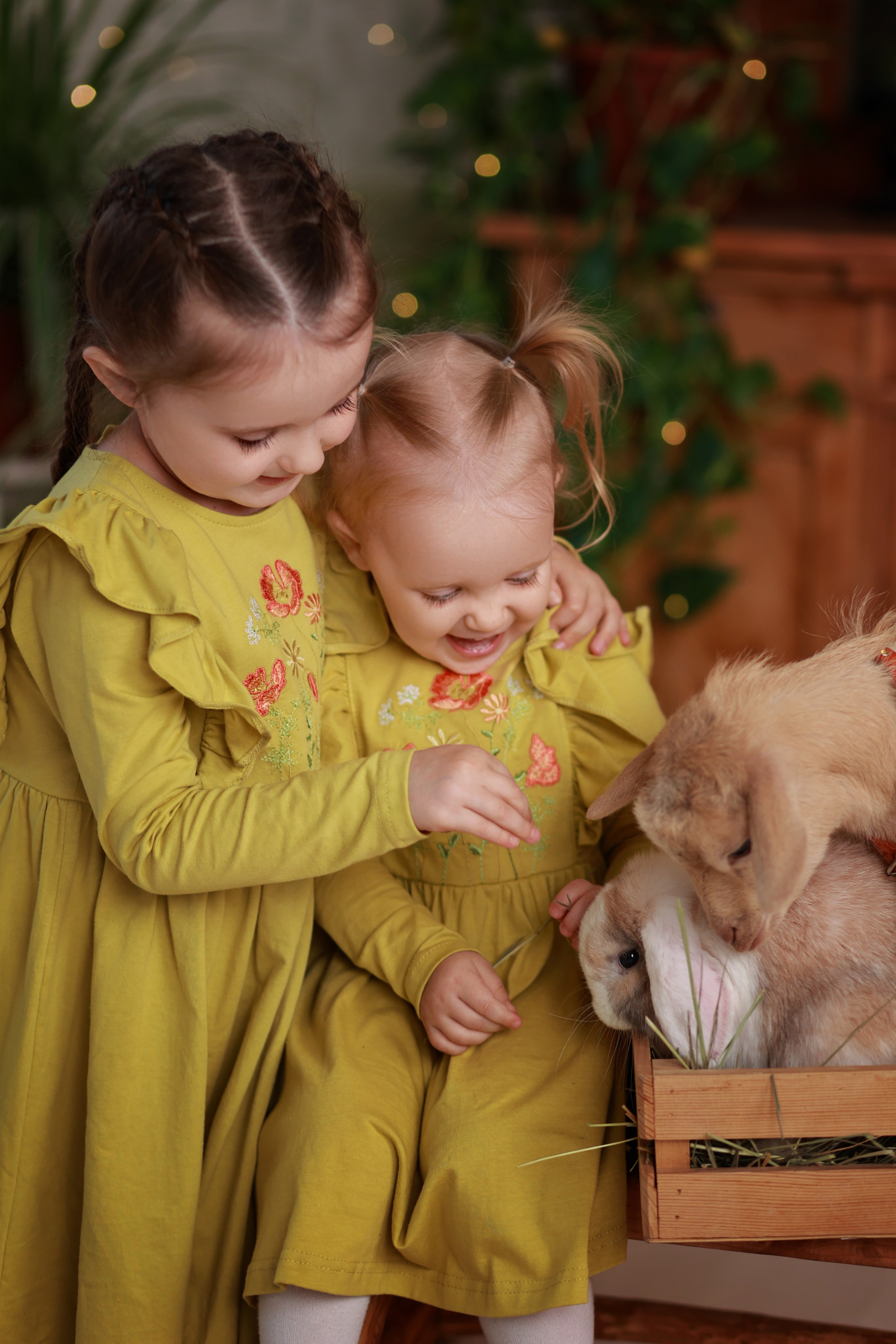 Фотопроект с козочкой и кроликами. Детский семейный фотограф Краснодар
