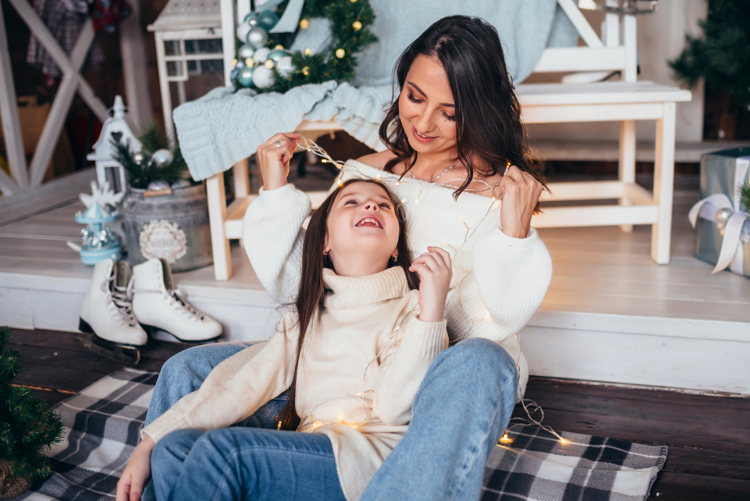 Новогодняя съёмка мамы и дочки. Свадебный и семейный фотограф в Симферополе Дарья Маркова