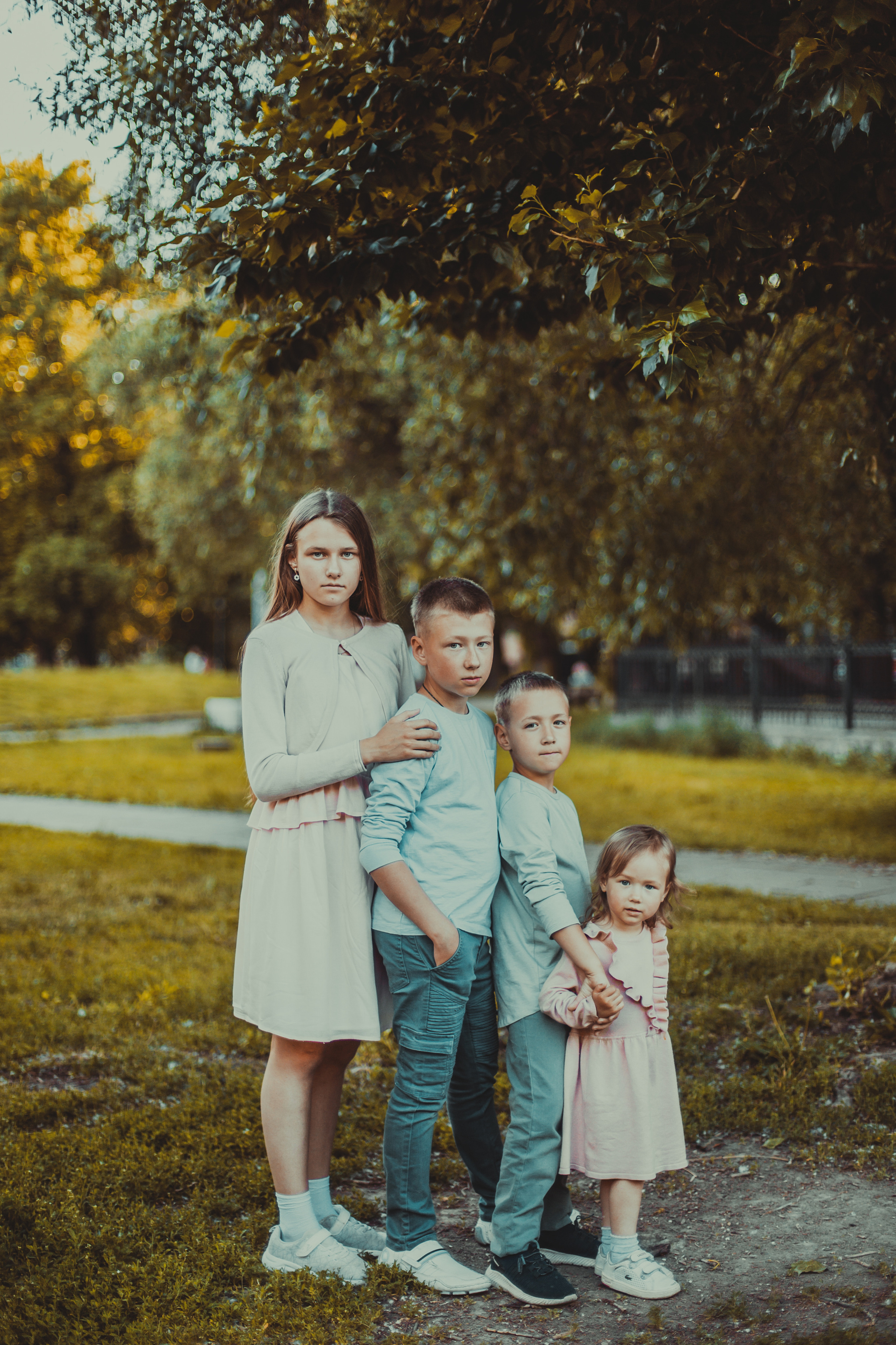 Фотосессия большой семьи с четырьмя детьми. Детский, свадебный и семейный фотограф Юлия Курбатова, Санкт-Петербург