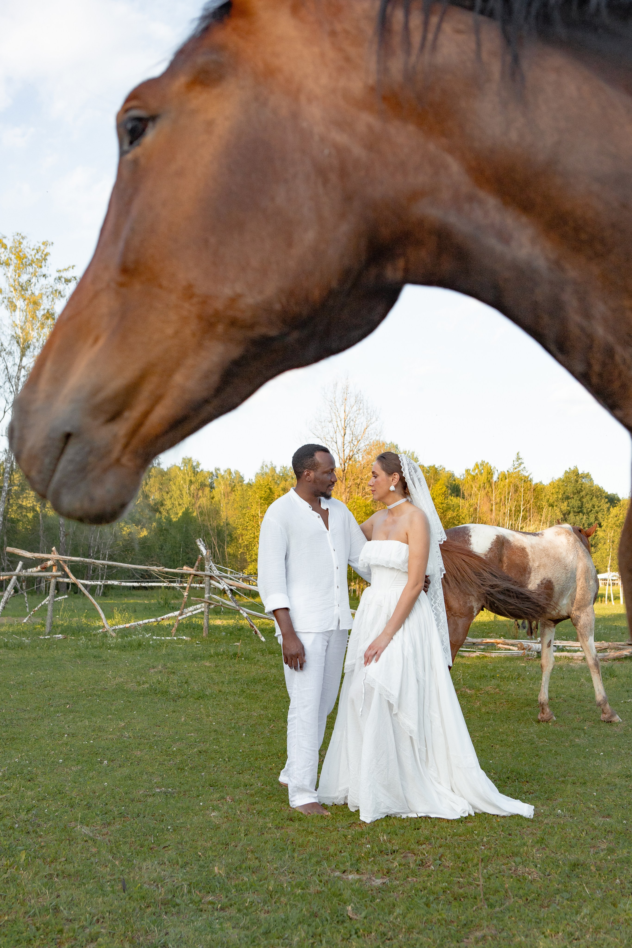 Необычная свадебная фотосессия в Москве с лошадьми