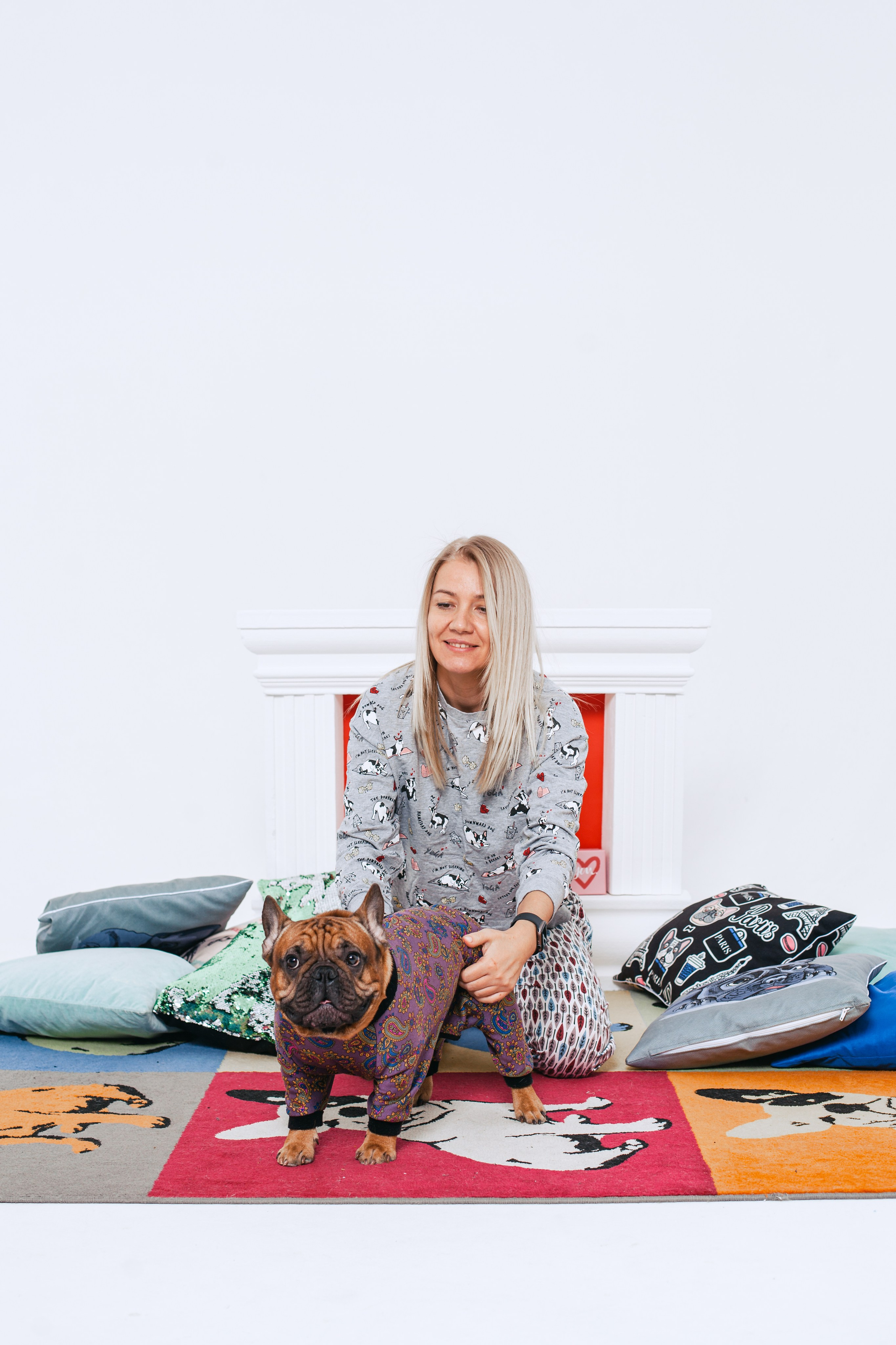 Пижамная вечеринка французских бульдогов и их хозяев. Фотограф-анималист Татьяна Степанова