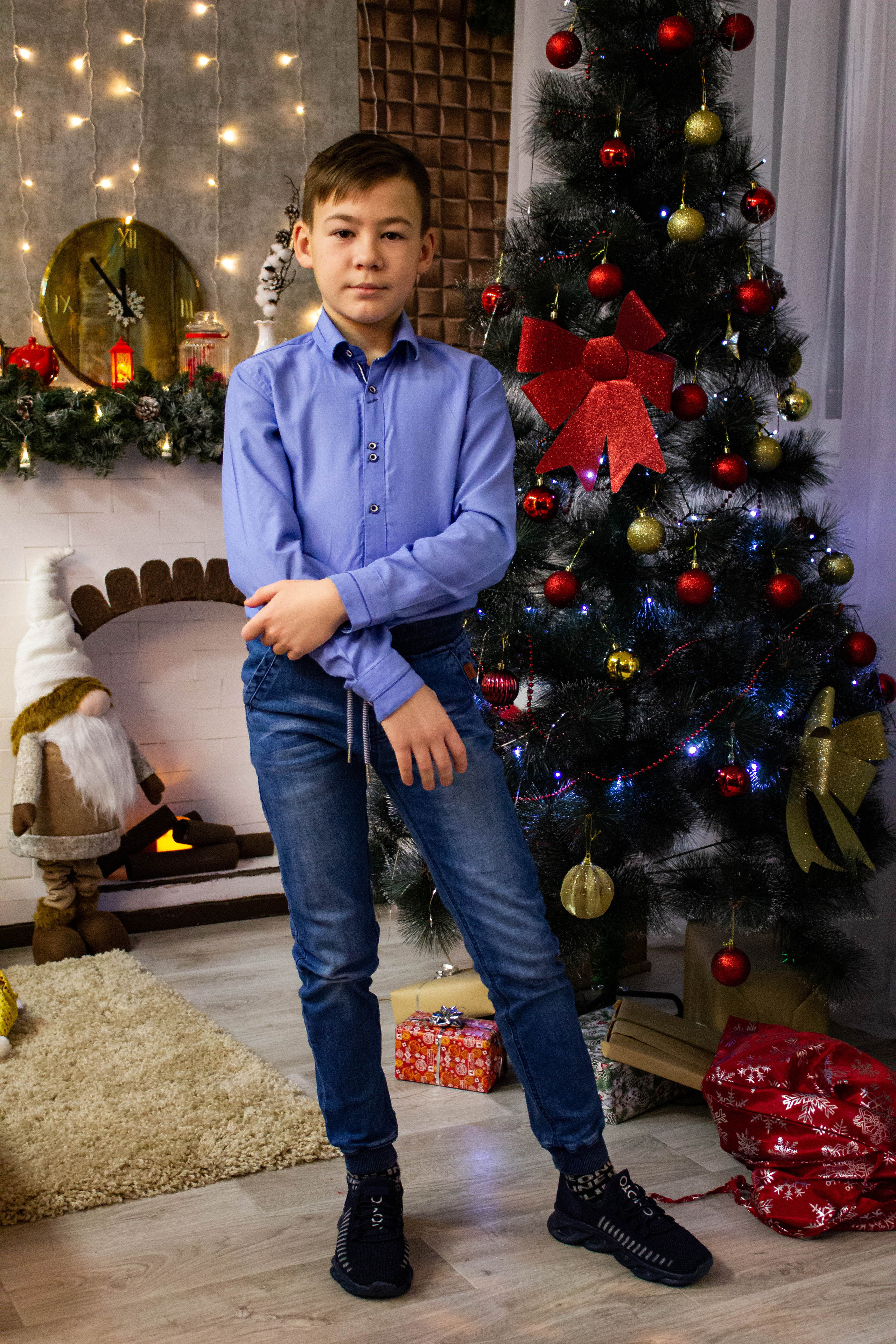 Олеся, Савелий, Кирилл, Роман (Новогодняя фотосессия). «Матрица»