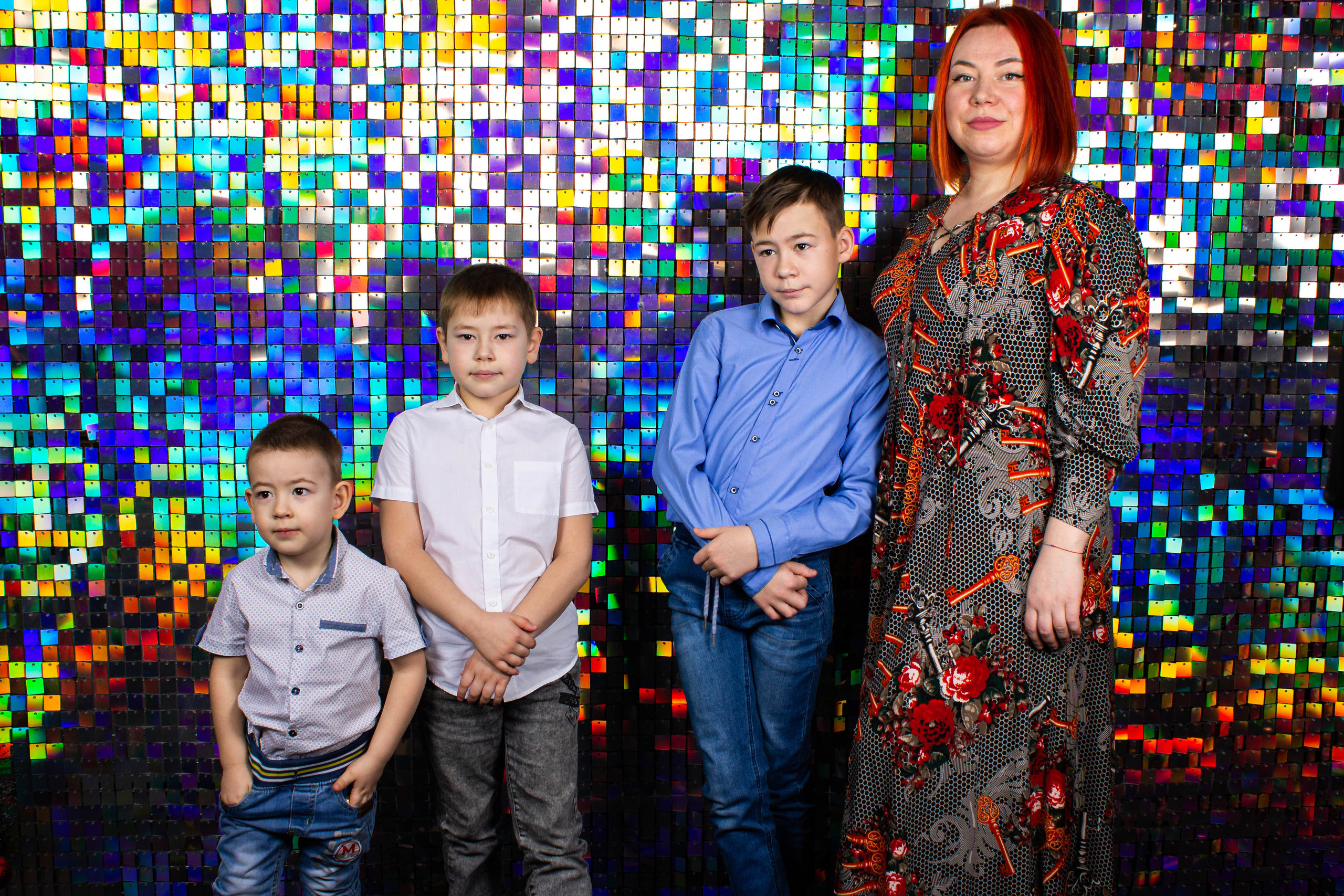 Олеся, Савелий, Кирилл, Роман (Новогодняя фотосессия). «Матрица»