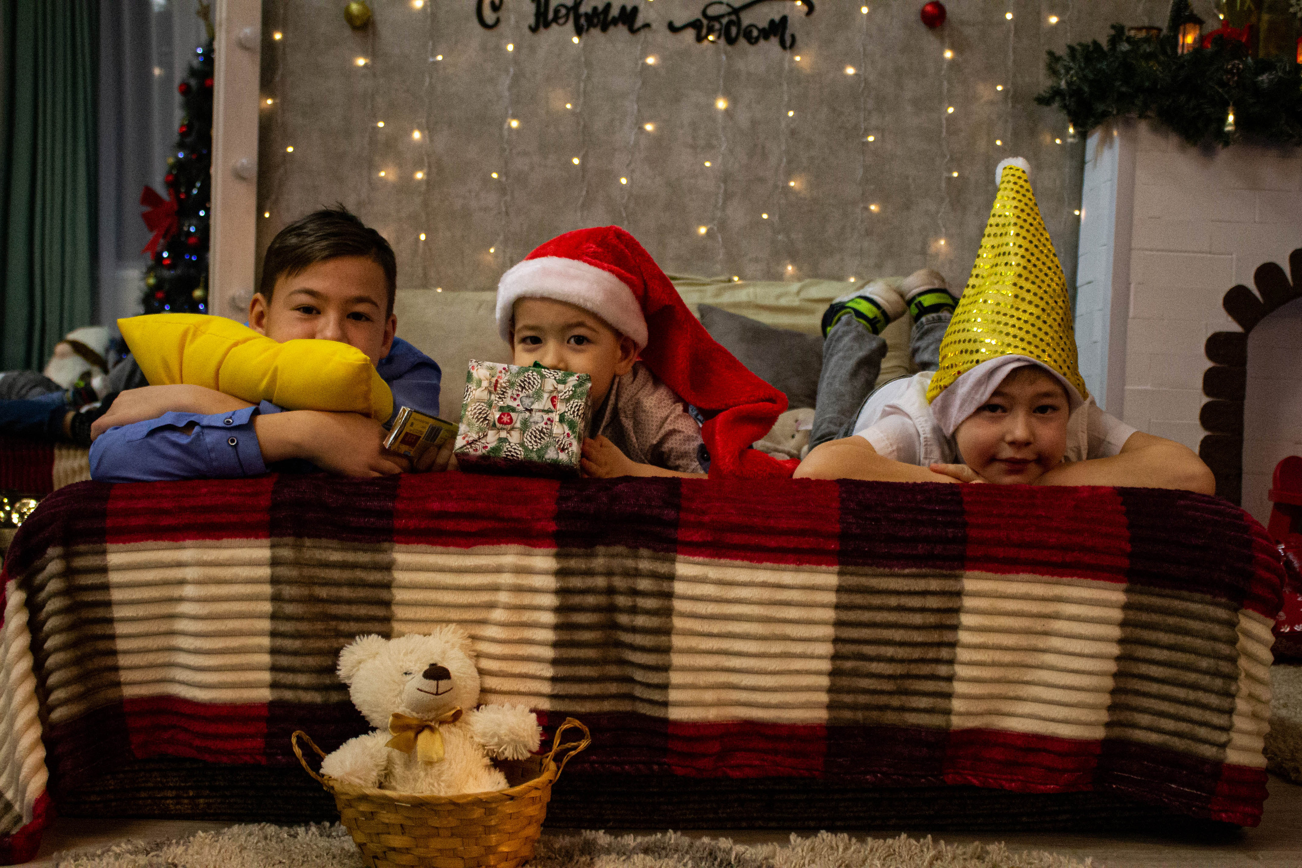 Олеся, Савелий, Кирилл, Роман (Новогодняя фотосессия). «Матрица»