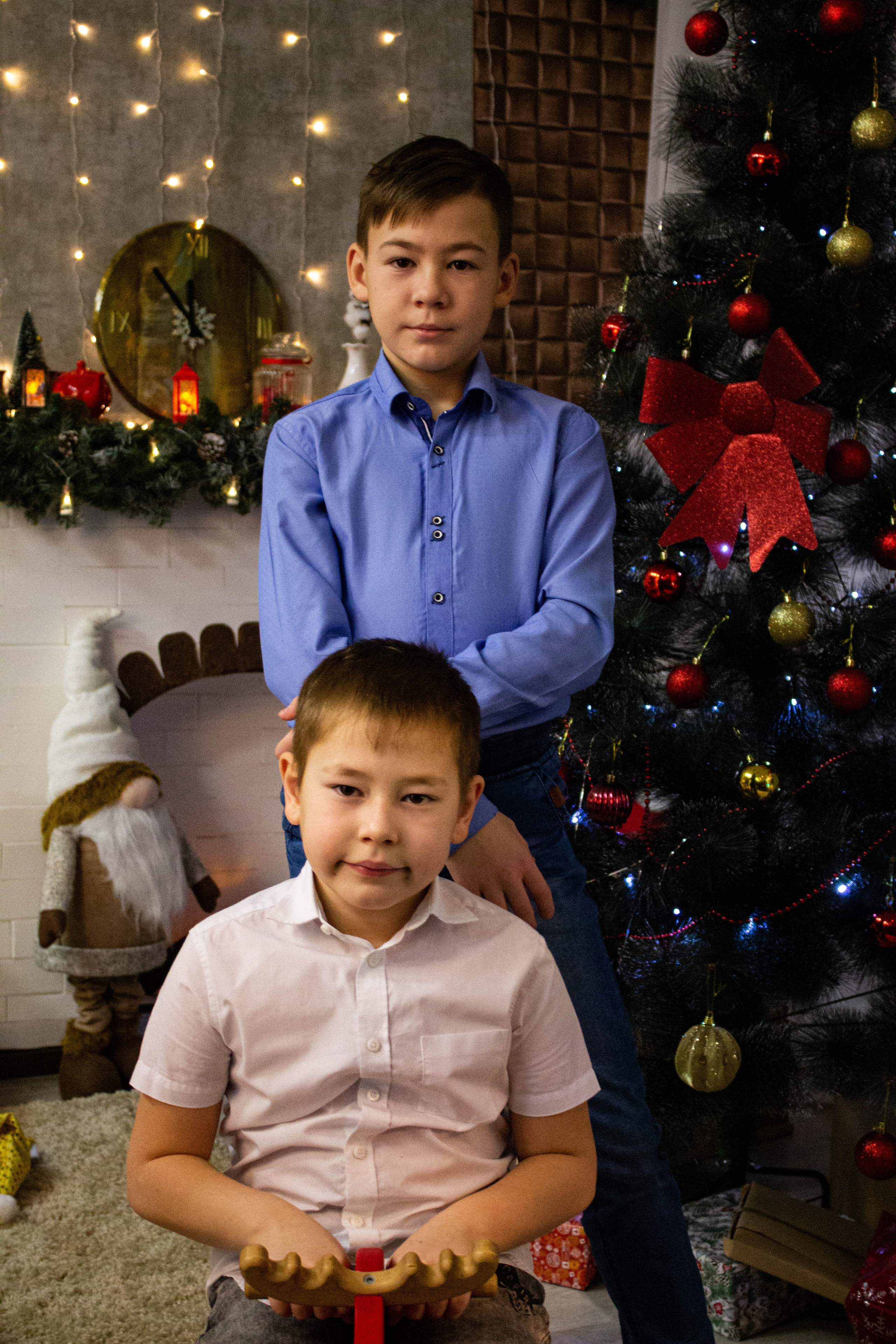 Олеся, Савелий, Кирилл, Роман (Новогодняя фотосессия). «Матрица»