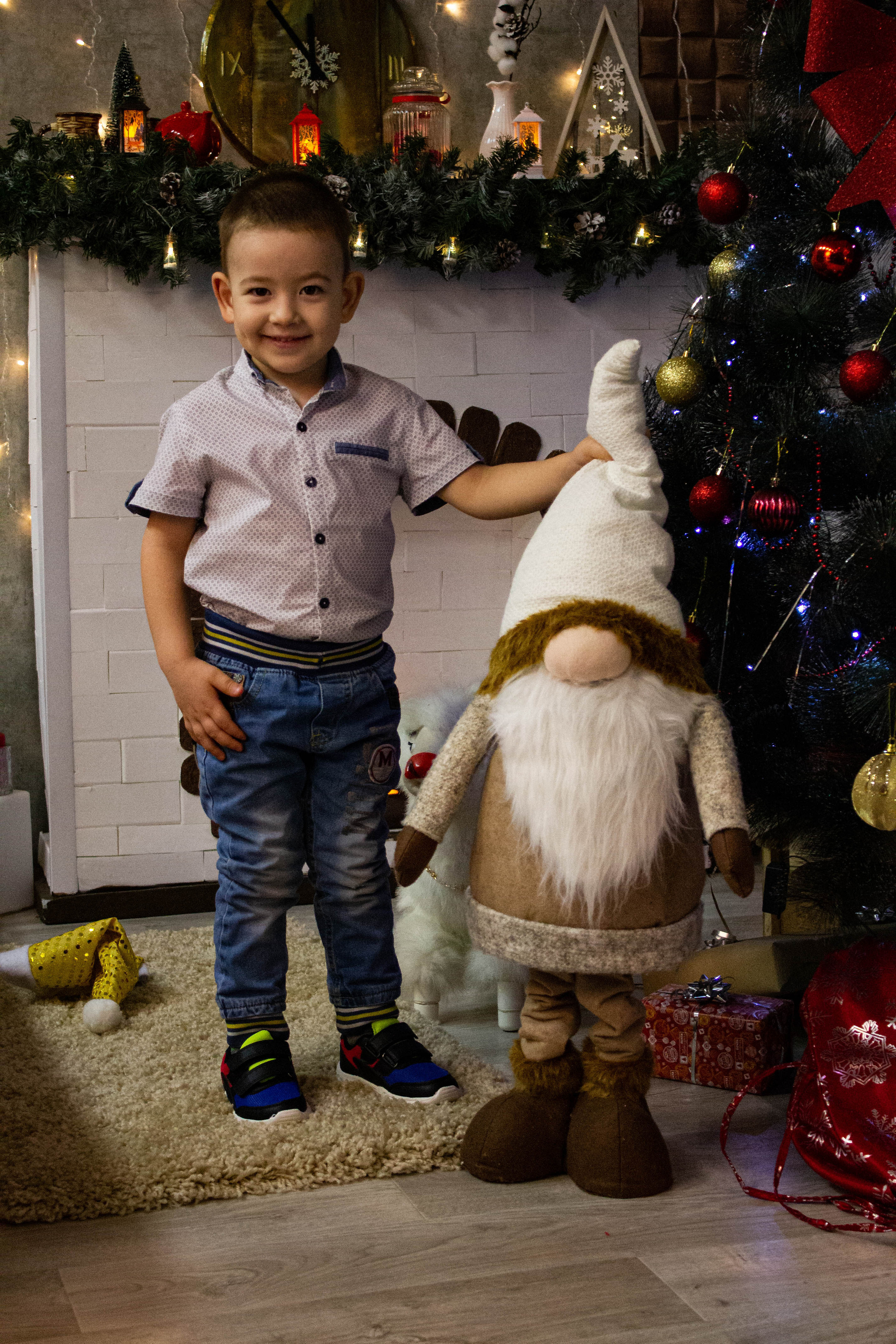 Олеся, Савелий, Кирилл, Роман (Новогодняя фотосессия). «Матрица»