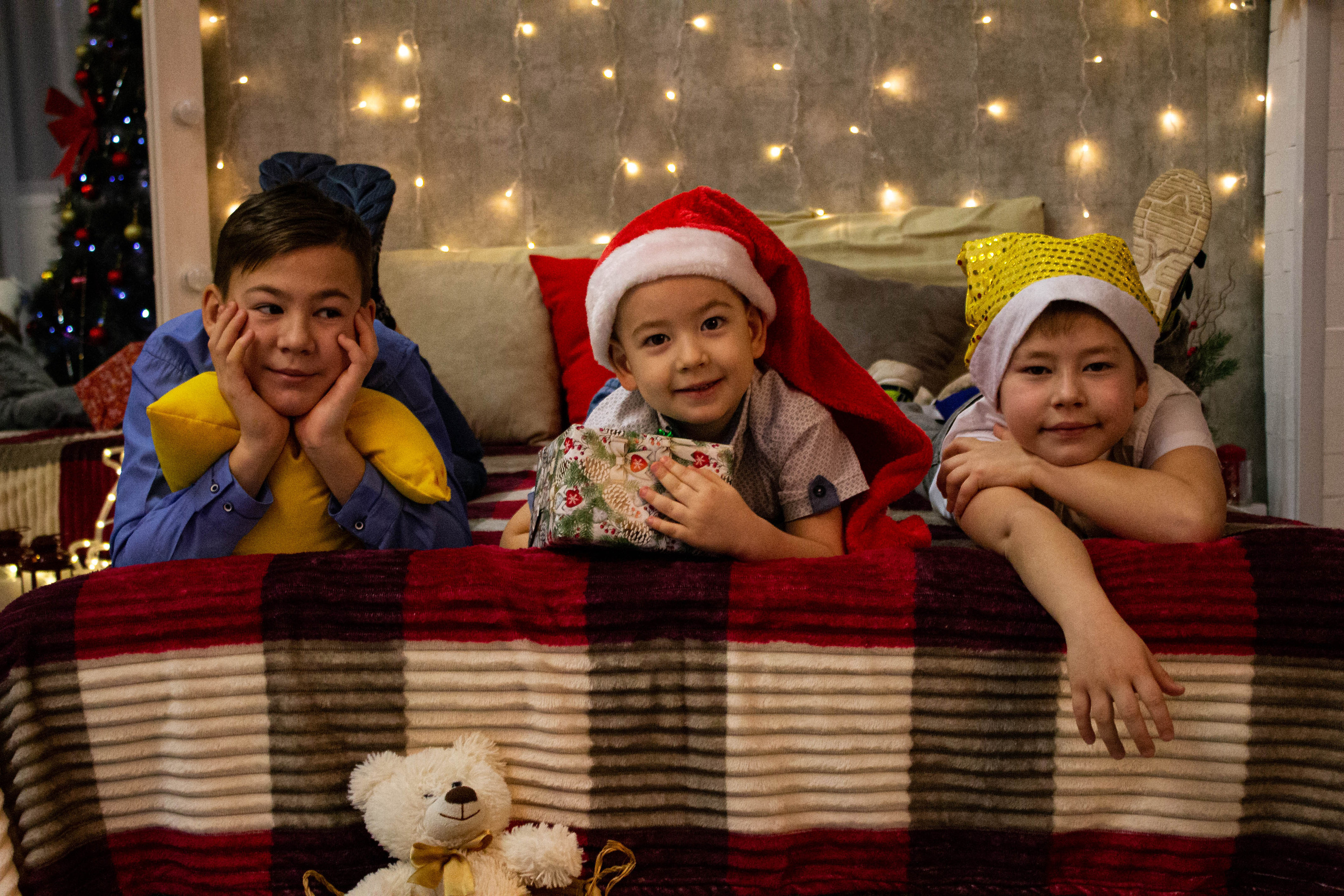 Олеся, Савелий, Кирилл, Роман (Новогодняя фотосессия). «Матрица»