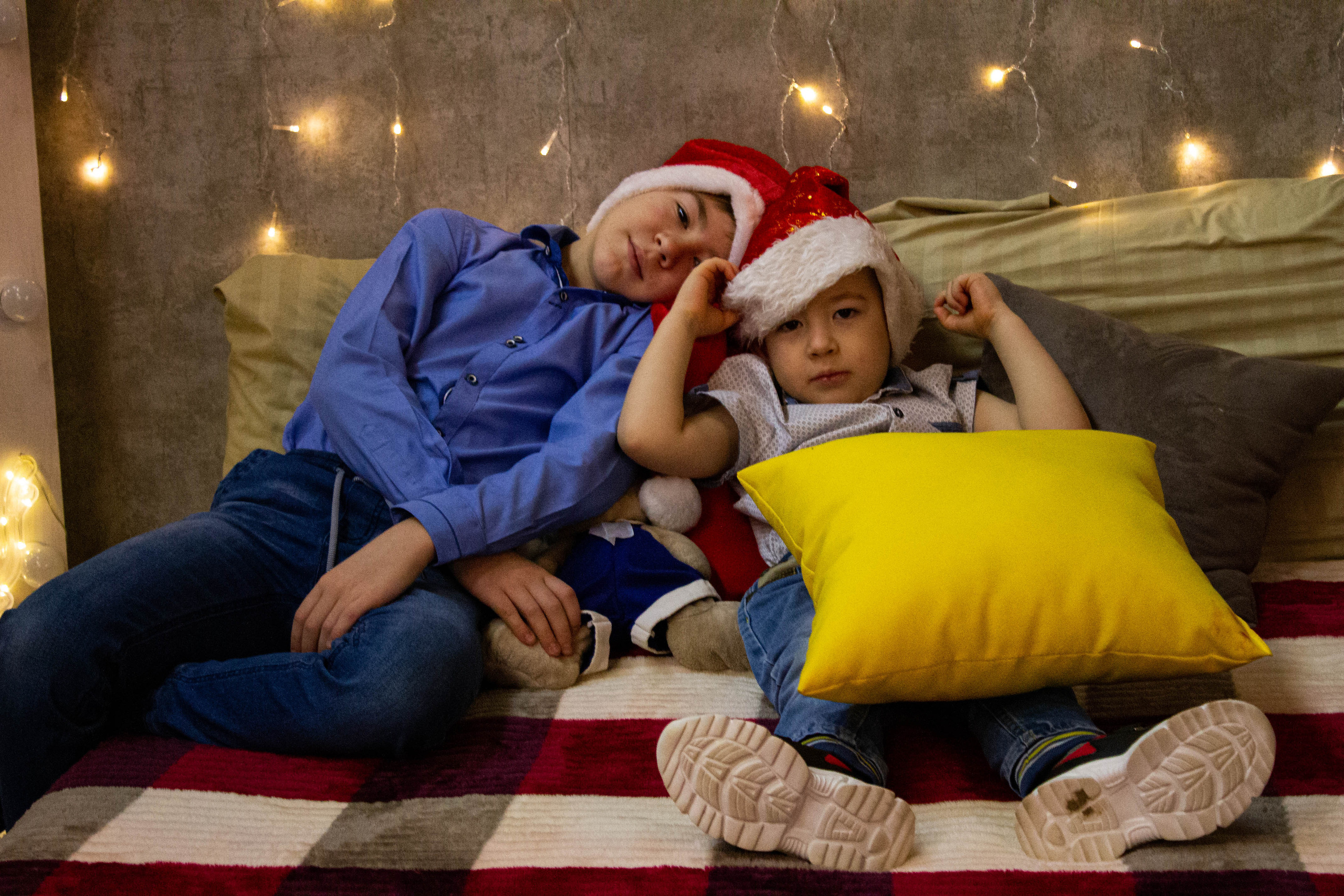 Олеся, Савелий, Кирилл, Роман (Новогодняя фотосессия). «Матрица»