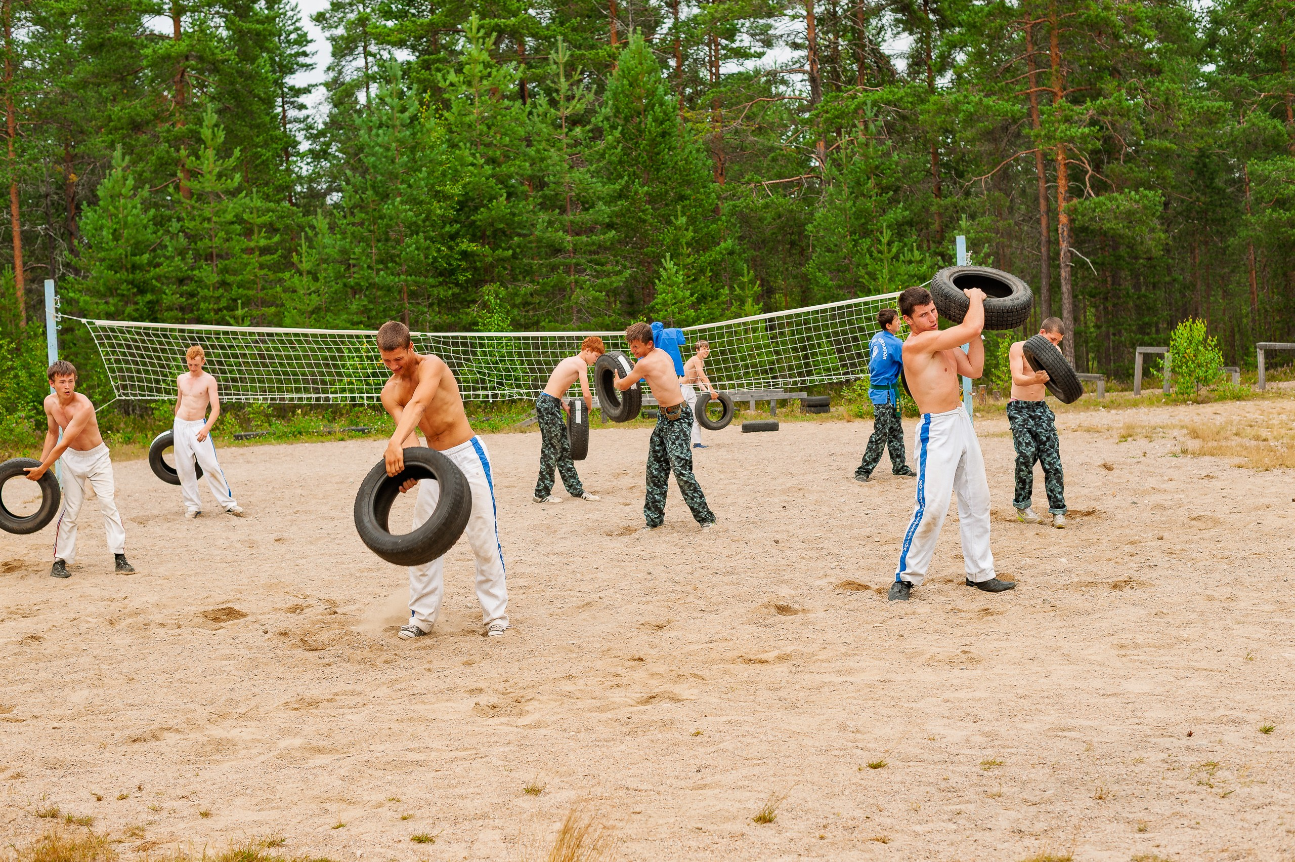 Летние тренировочные боры Школы Боевых Искусств «МОН» 2012 г. Карелия, тренировка