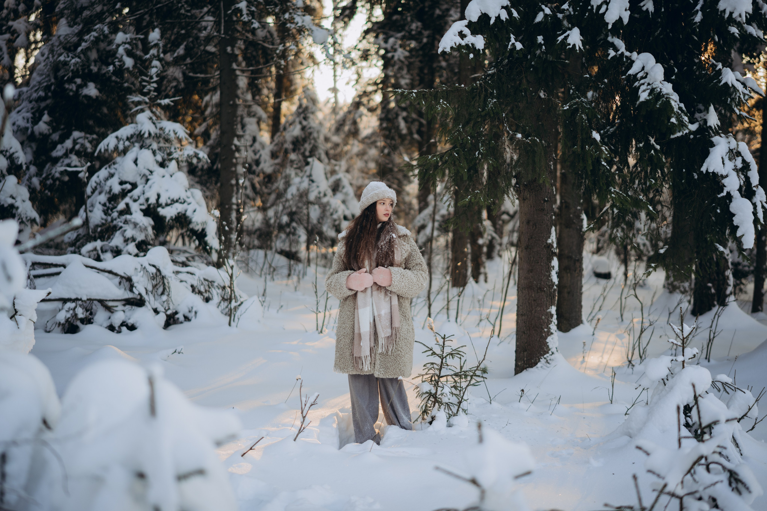 зимняя фотосессия в лесу в Солнечногорске