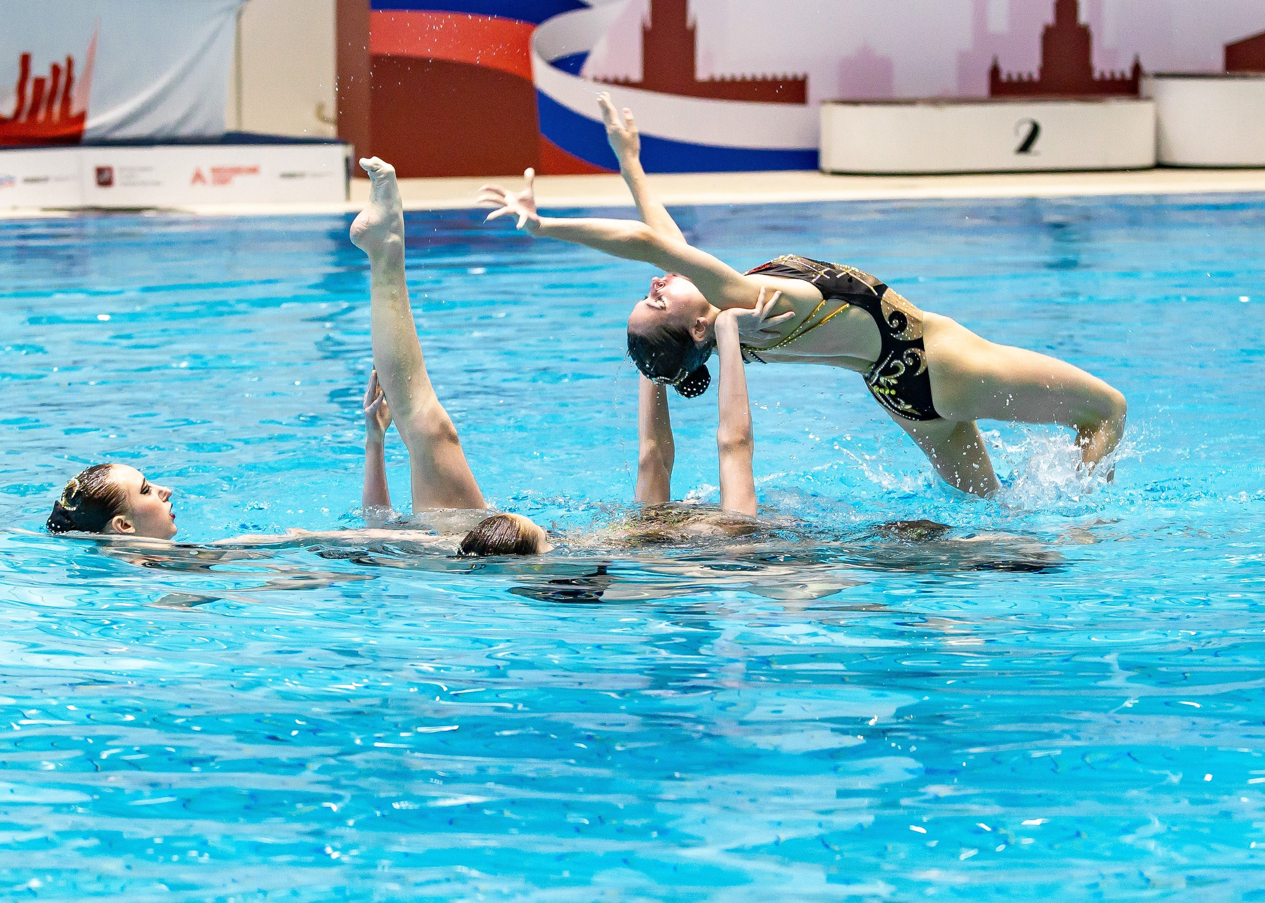 Первенство России по синхронному плаванию. Акробатическая группа. Репортажный фотограф в Москве