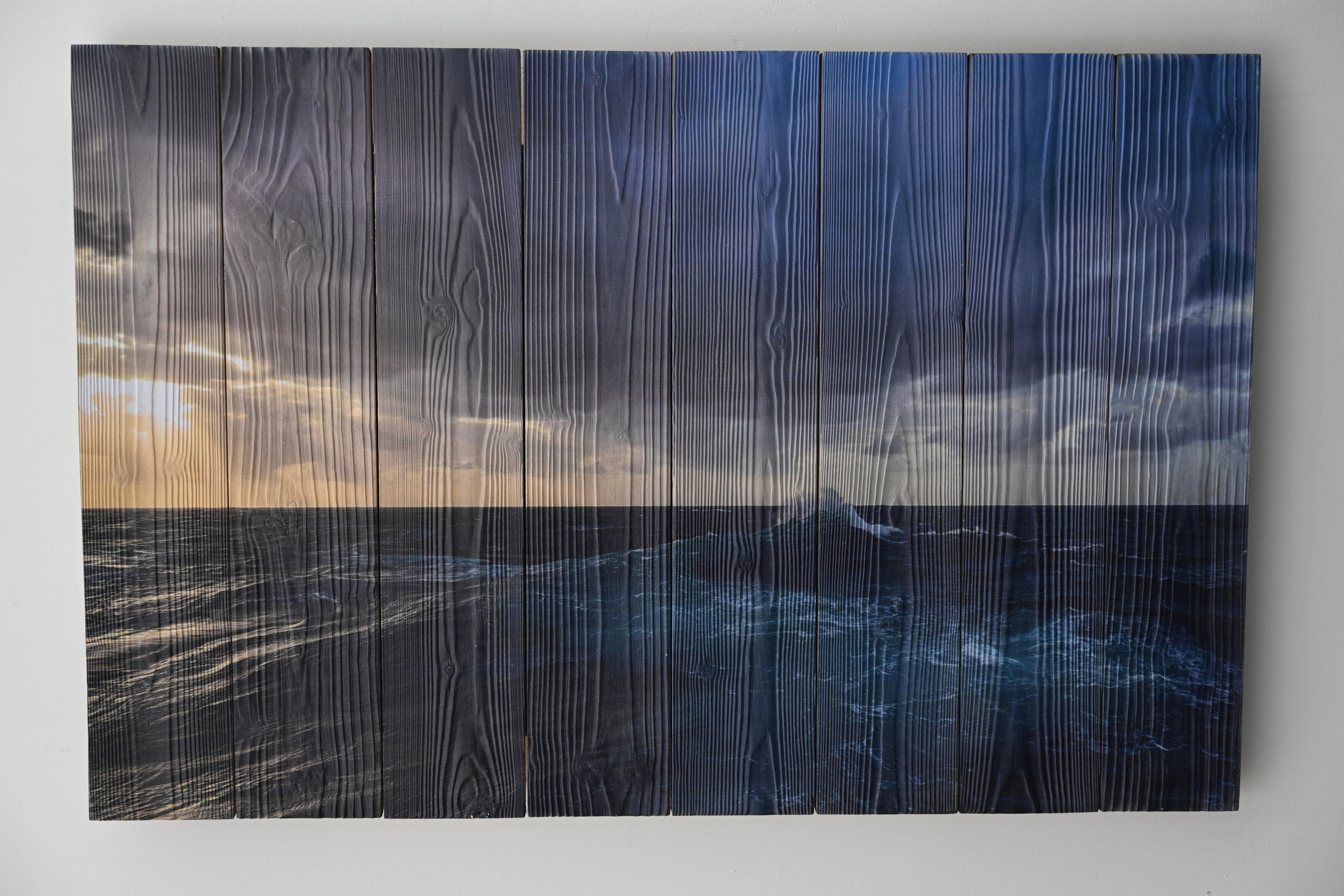 Картина, фотография на деревянных досках - шторм в океане, шторм в море