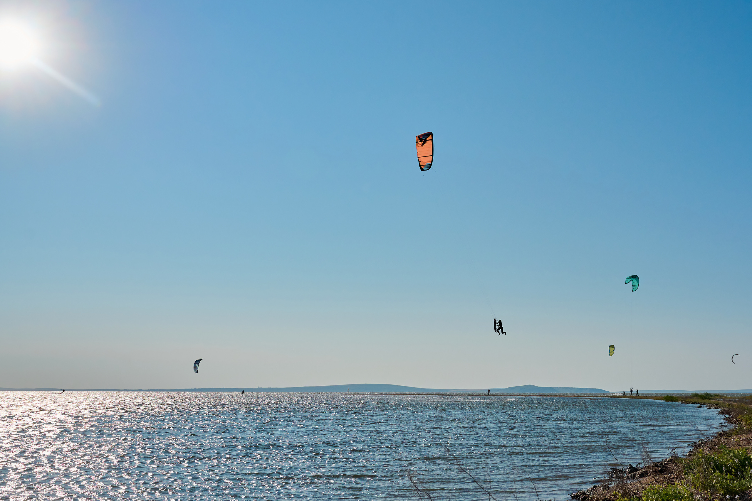 Коса Голенькая, кайтинг. Яркие фото на Чёрном море