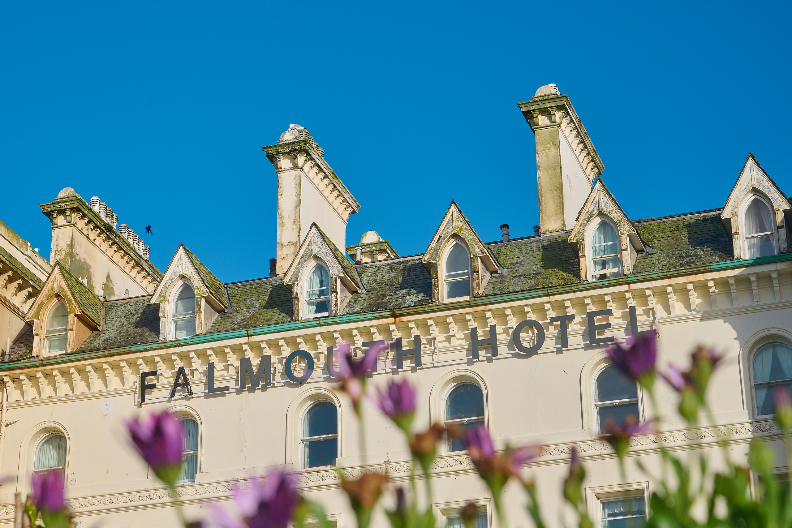 Город Фалмут, Великобритания, вечером