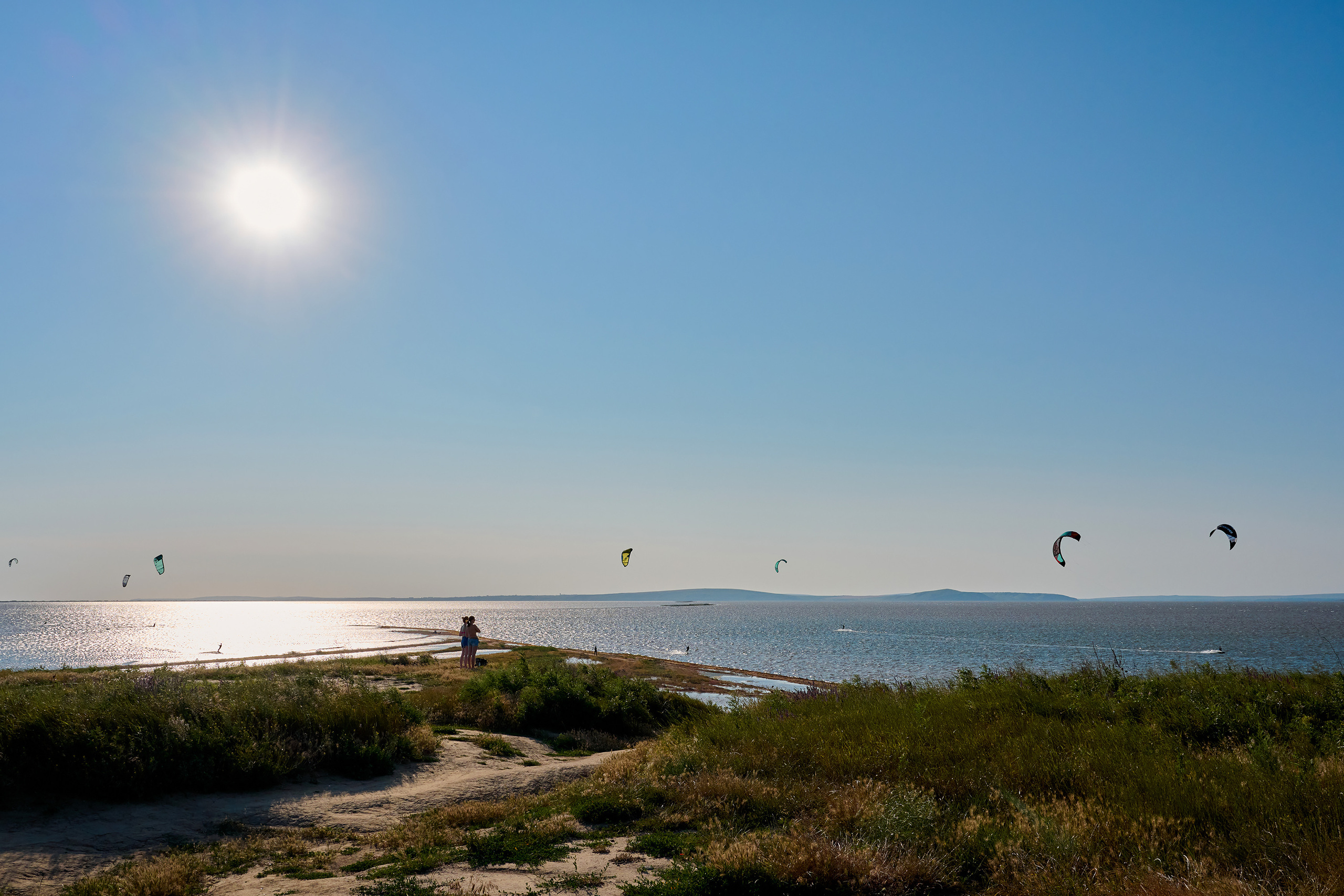 Коса Голенькая, кайтинг. Яркие фото на Чёрном море
