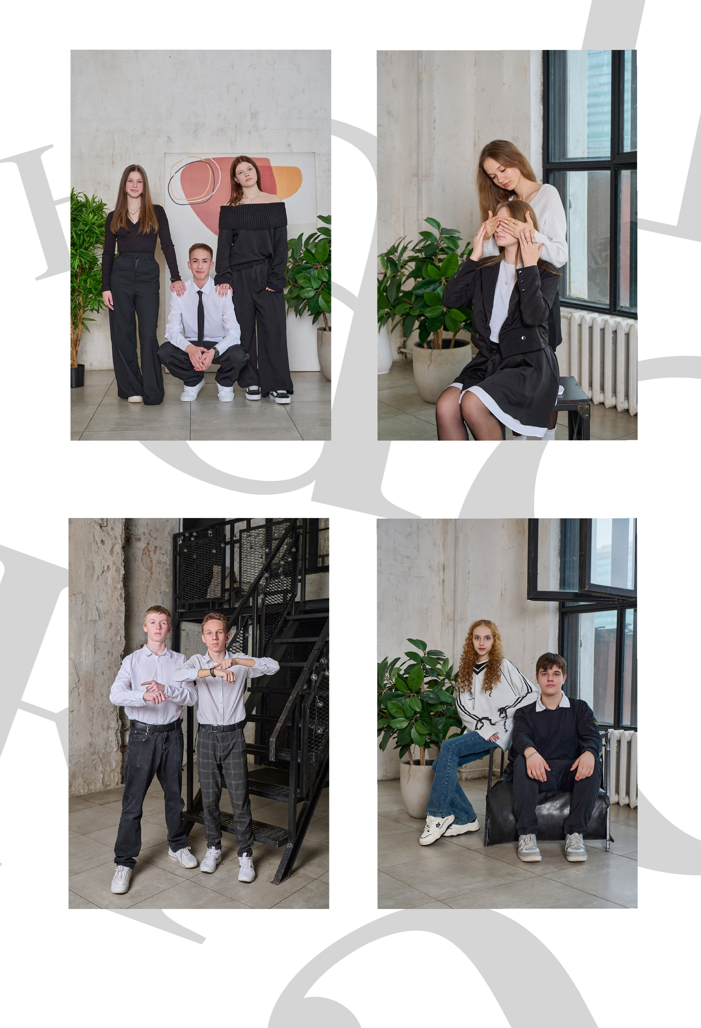 Пример фото выпускников в студии. Детский и семейный фотограф г. Москва Оксана Катаджи