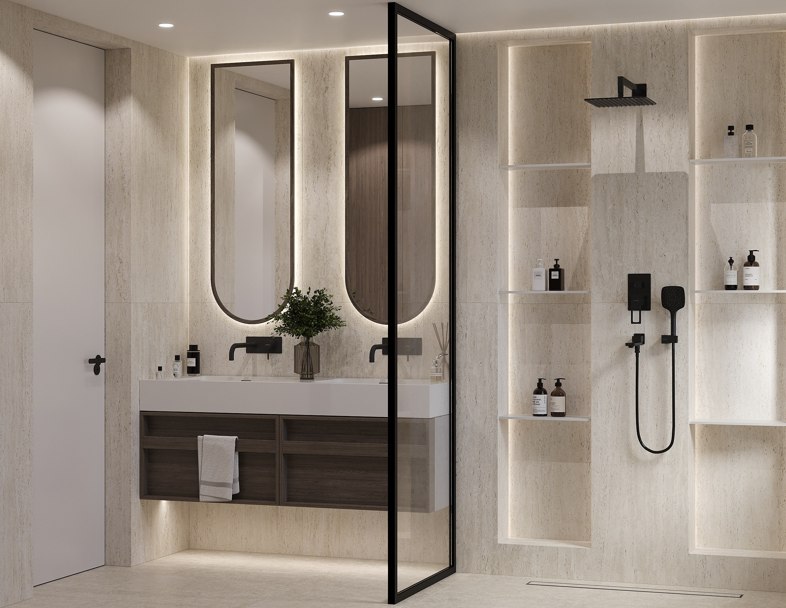 Санузел и постирочная. 3D визуализация