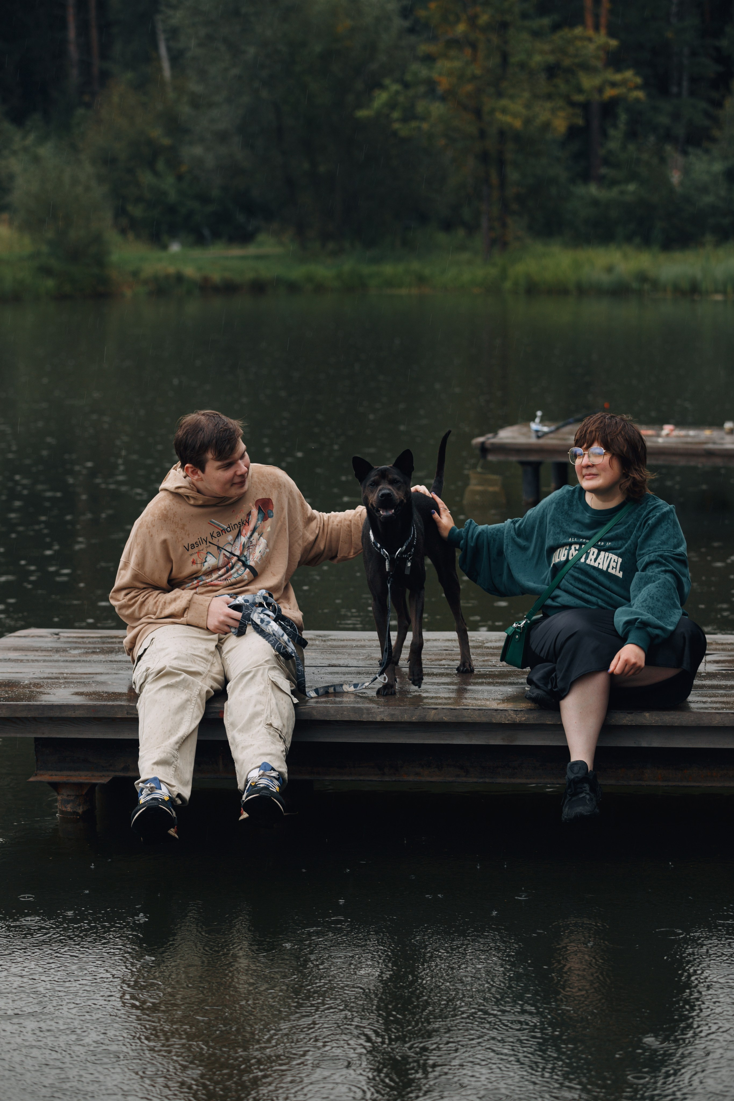 Рэкс, Лена и Вова в Мещерском. Фотограф анималист Кристина Карпова, Москва