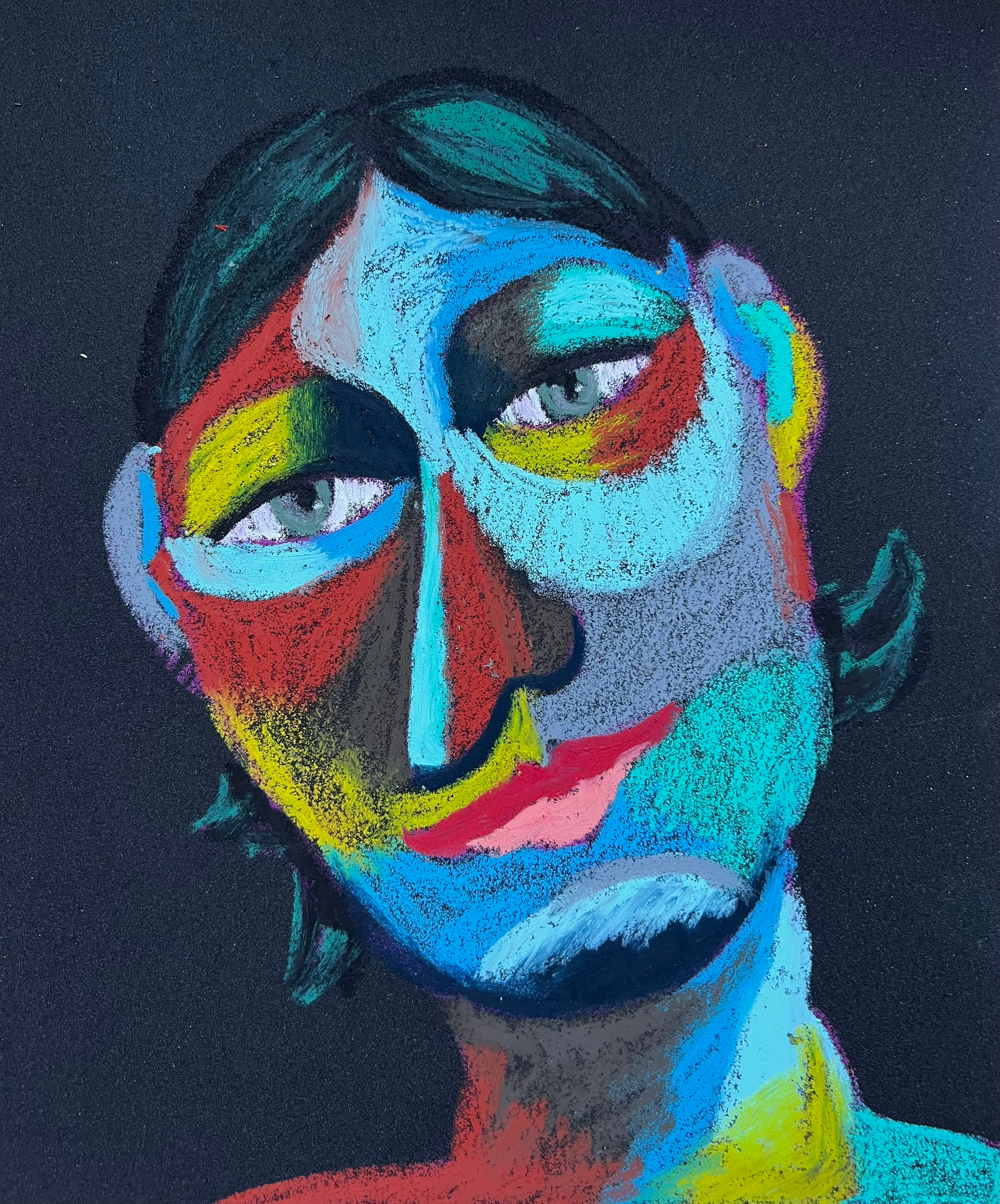 Title: Kind Person Material: Oil pastel, paper Size: 28 x 23 cm