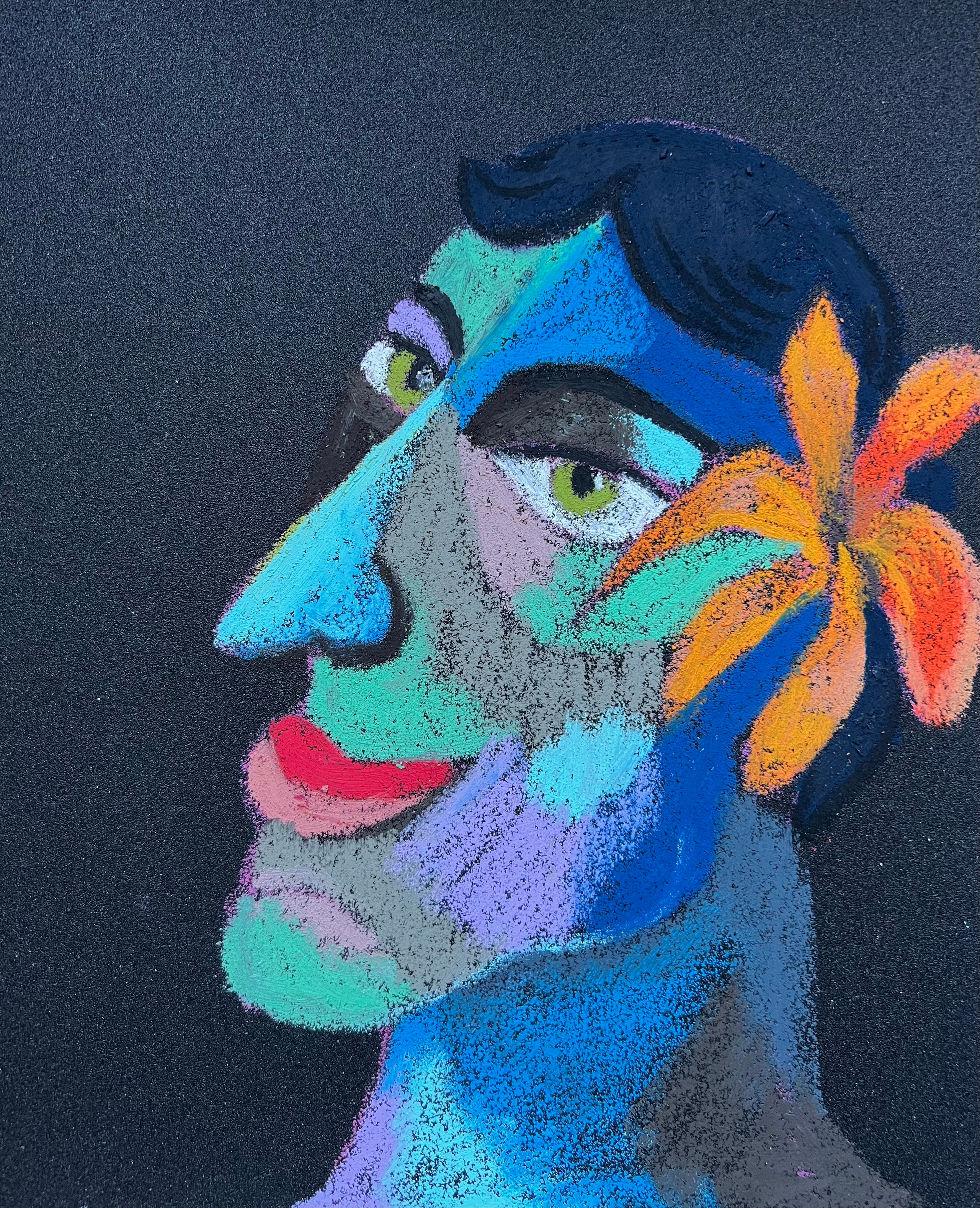 Title: Relaxing in the Soul Material: Oil pastel, paper Size: 28 x 23 cm