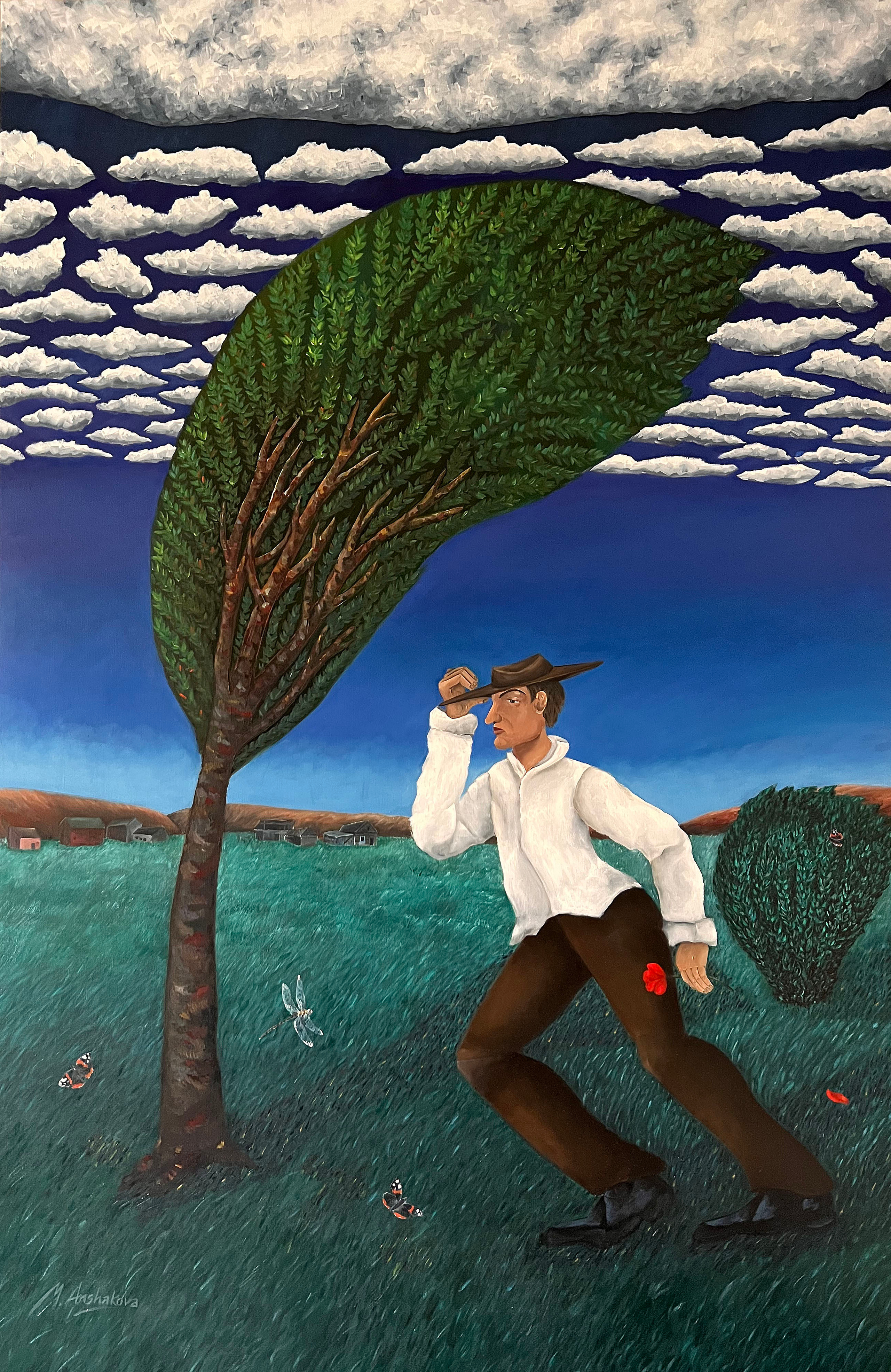 Title: Against the Wind Material: Oil on canvas Size: 105 x 160 cm Year: 2020