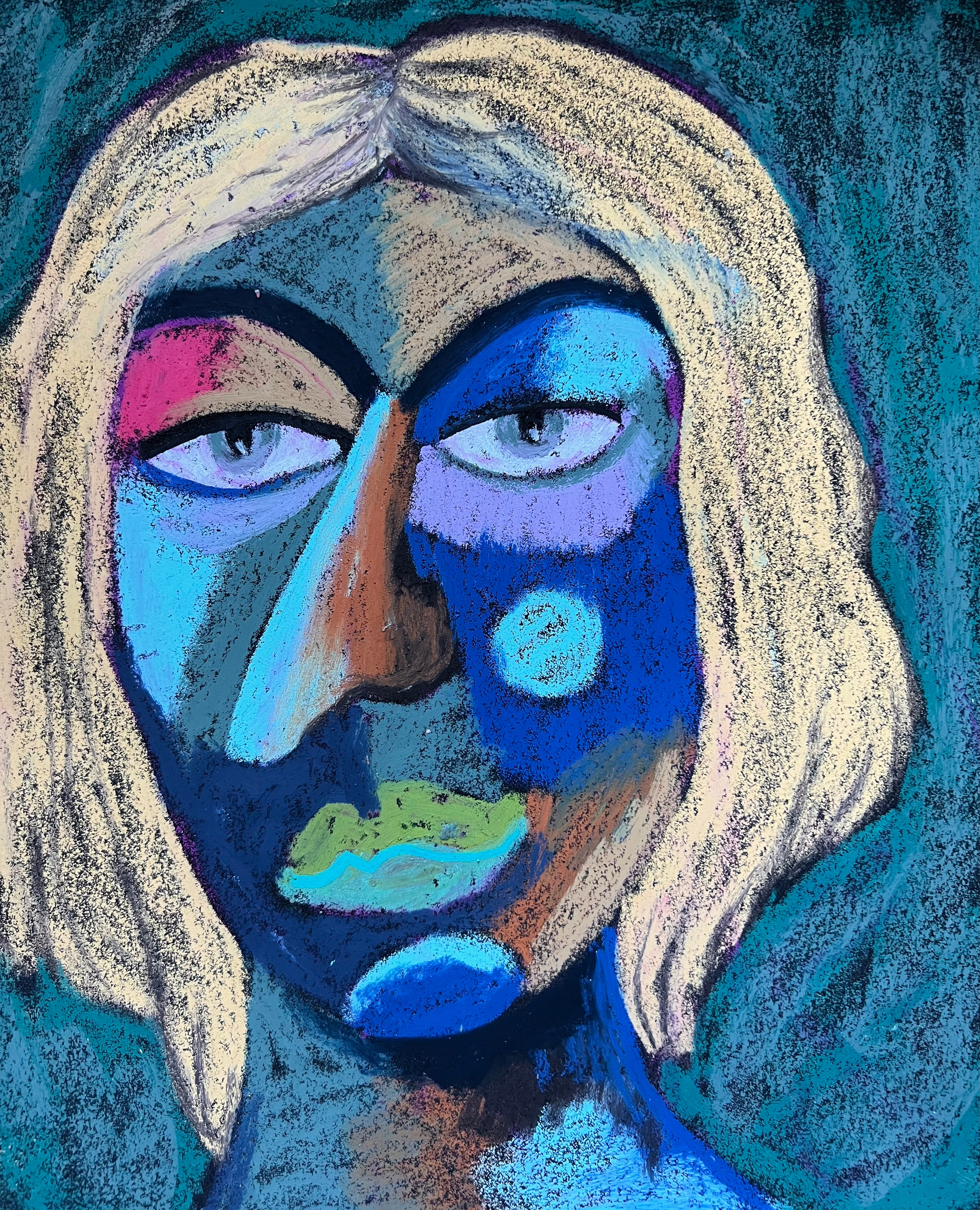 Title: Outdoors Material: Oil pastel, paper Size: 28 x 23 cm