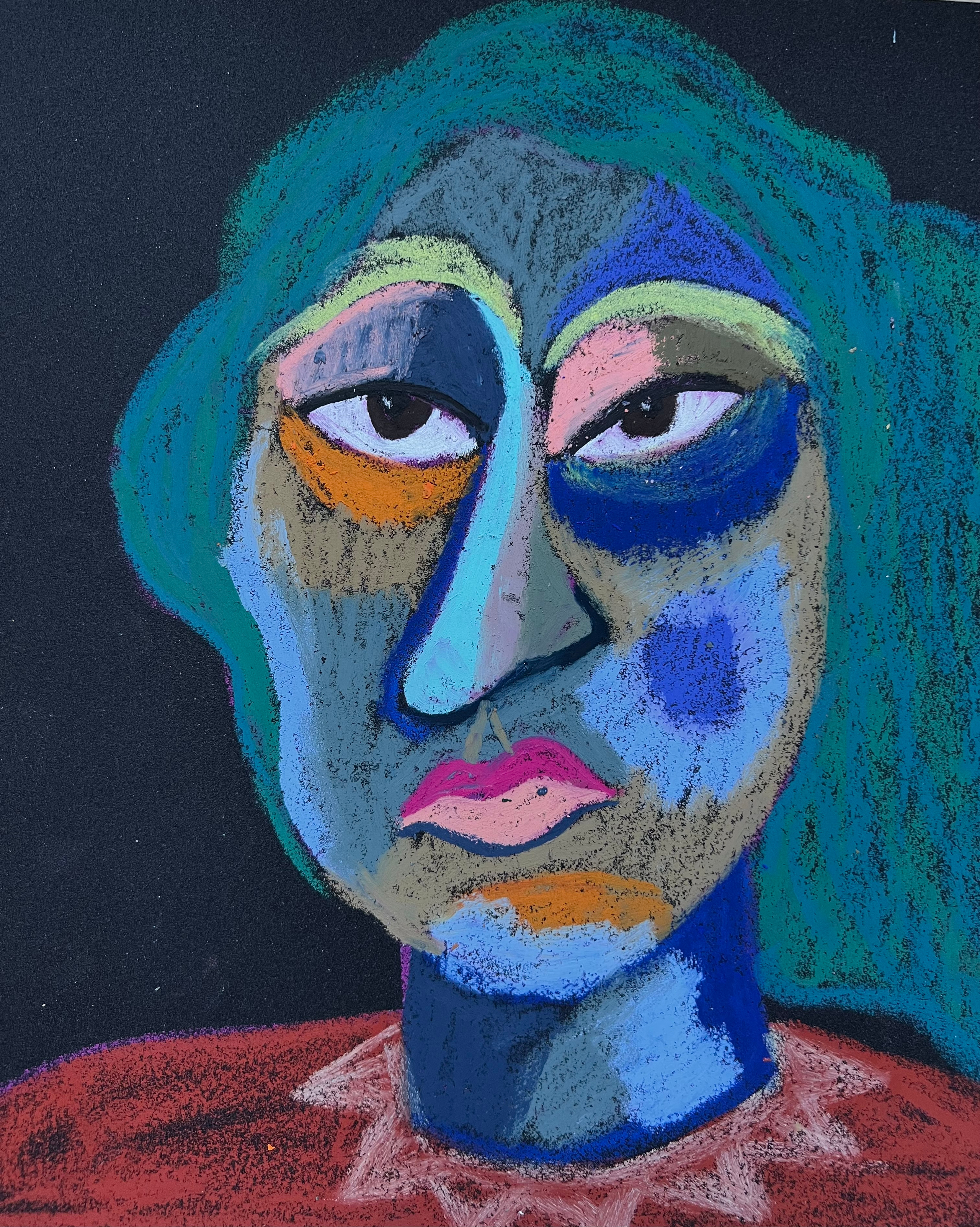 Title: Some Nonsense Material: Oil pastel, paper Size: 28 x 23 cm
