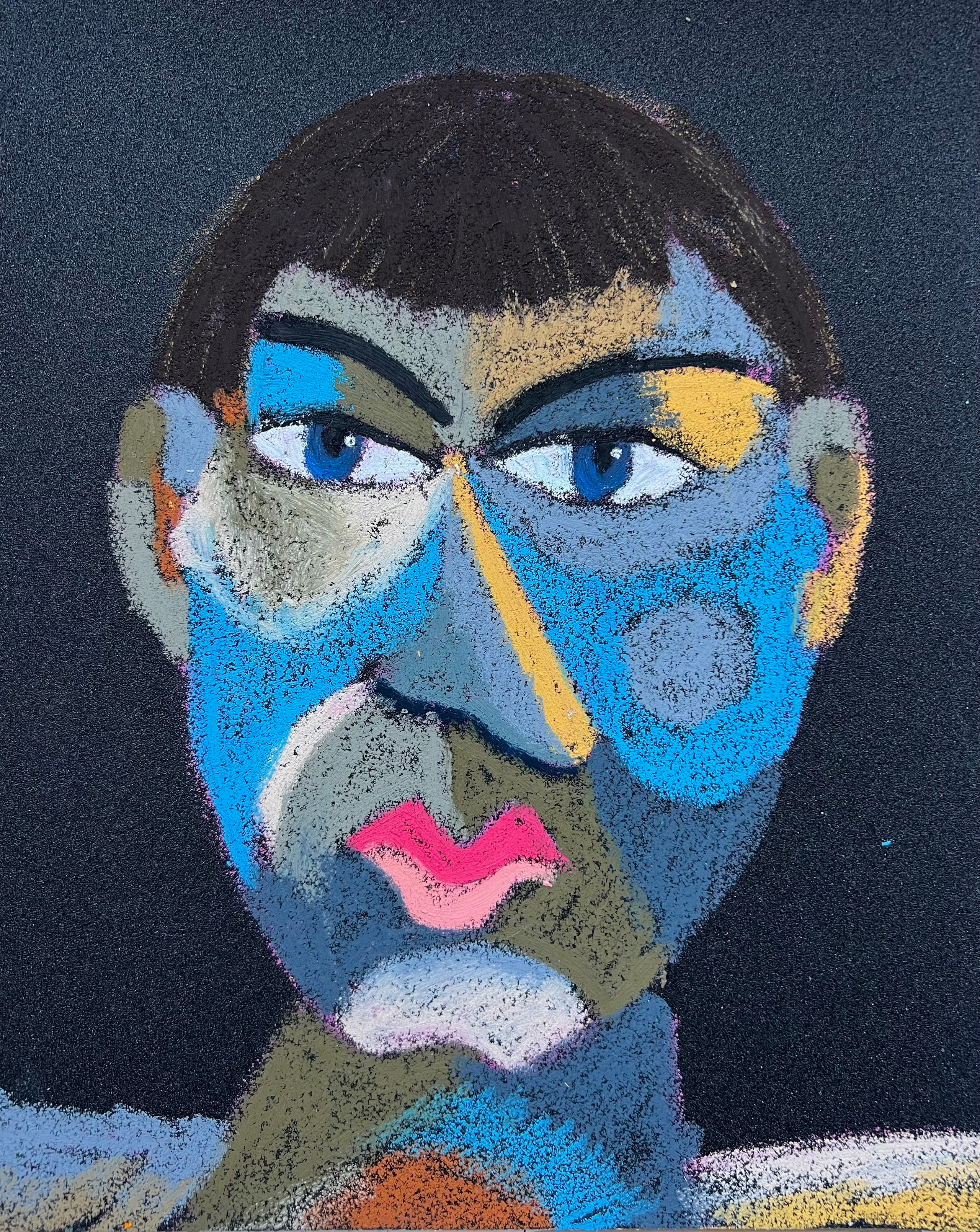 Title: New Businessman Material: Oil pastel, paper Size: 28 x 23 cm