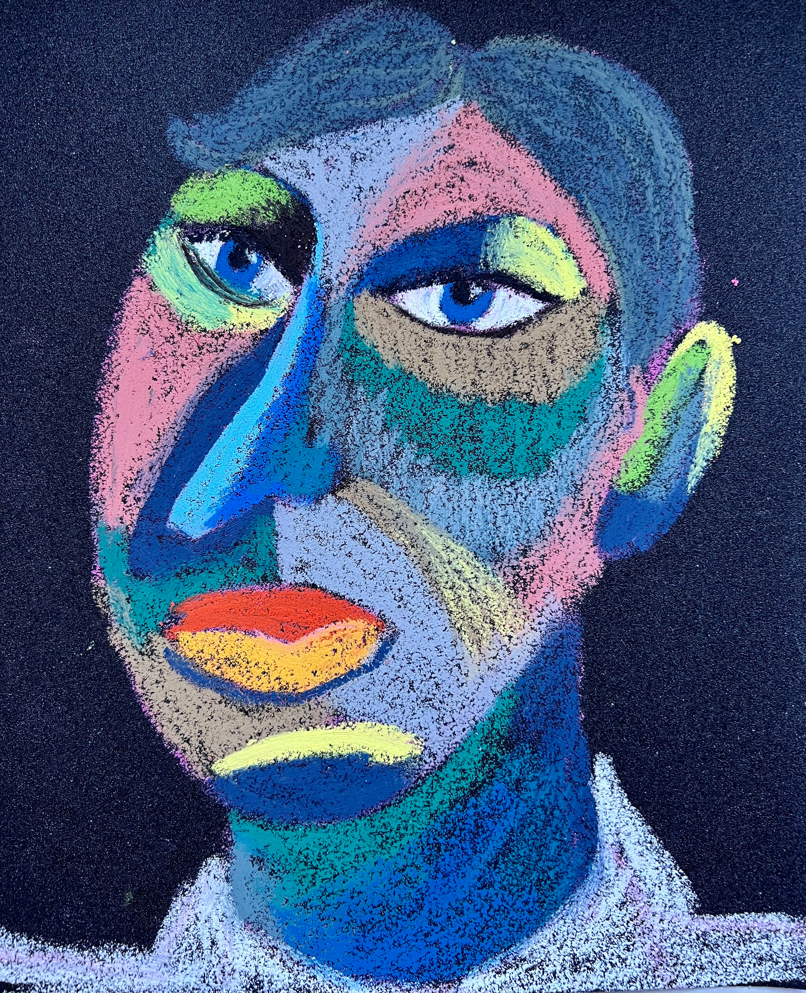 Title: Office Worker Material: Oil pastel, paper Size: 28 x 23 cm 