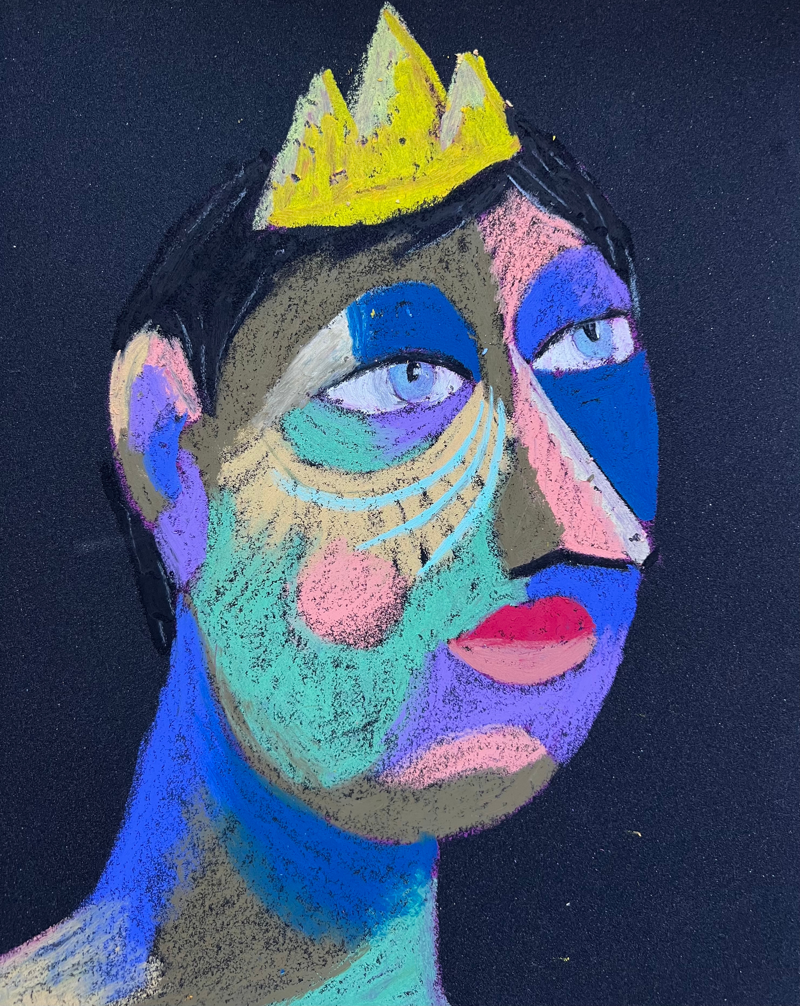 Title: Prince Material: Oil pastel, paper Size: 28 x 23 cm