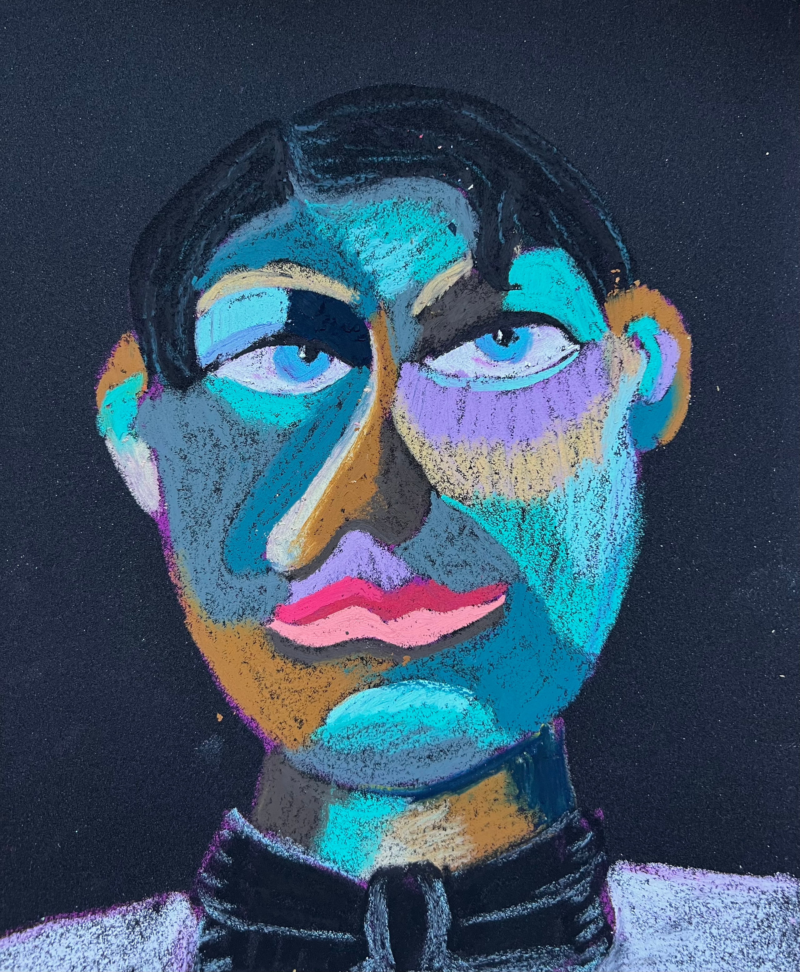 Title: Groom Material: Oil pastel, paper Size: 28 x 23 cm