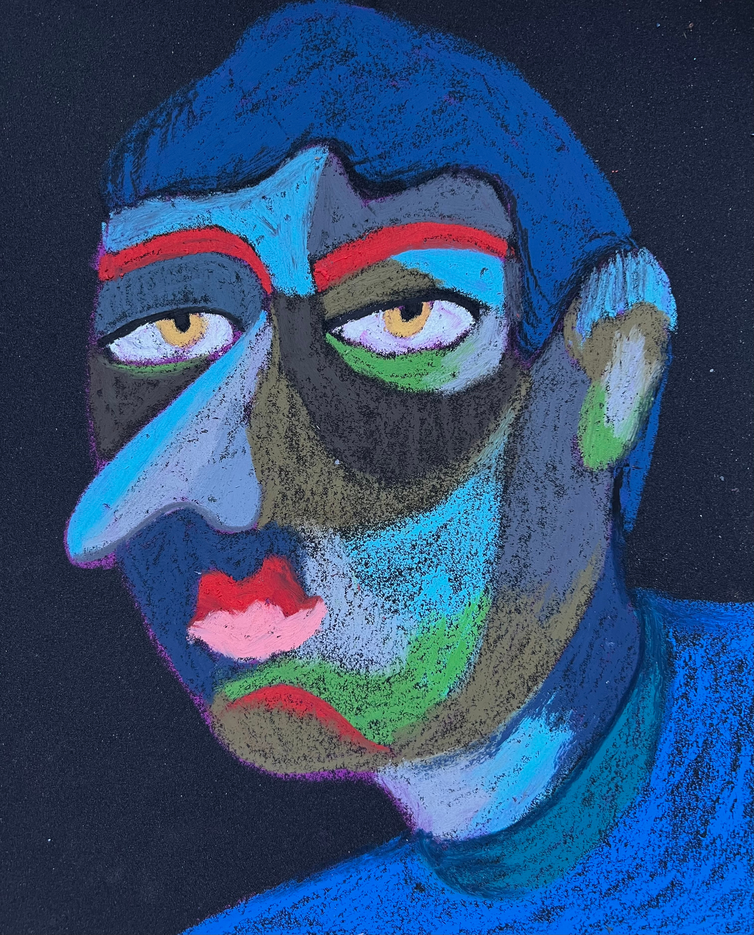 Title: Investor Material: Oil pastel, paper Size: 28 x 23 cm