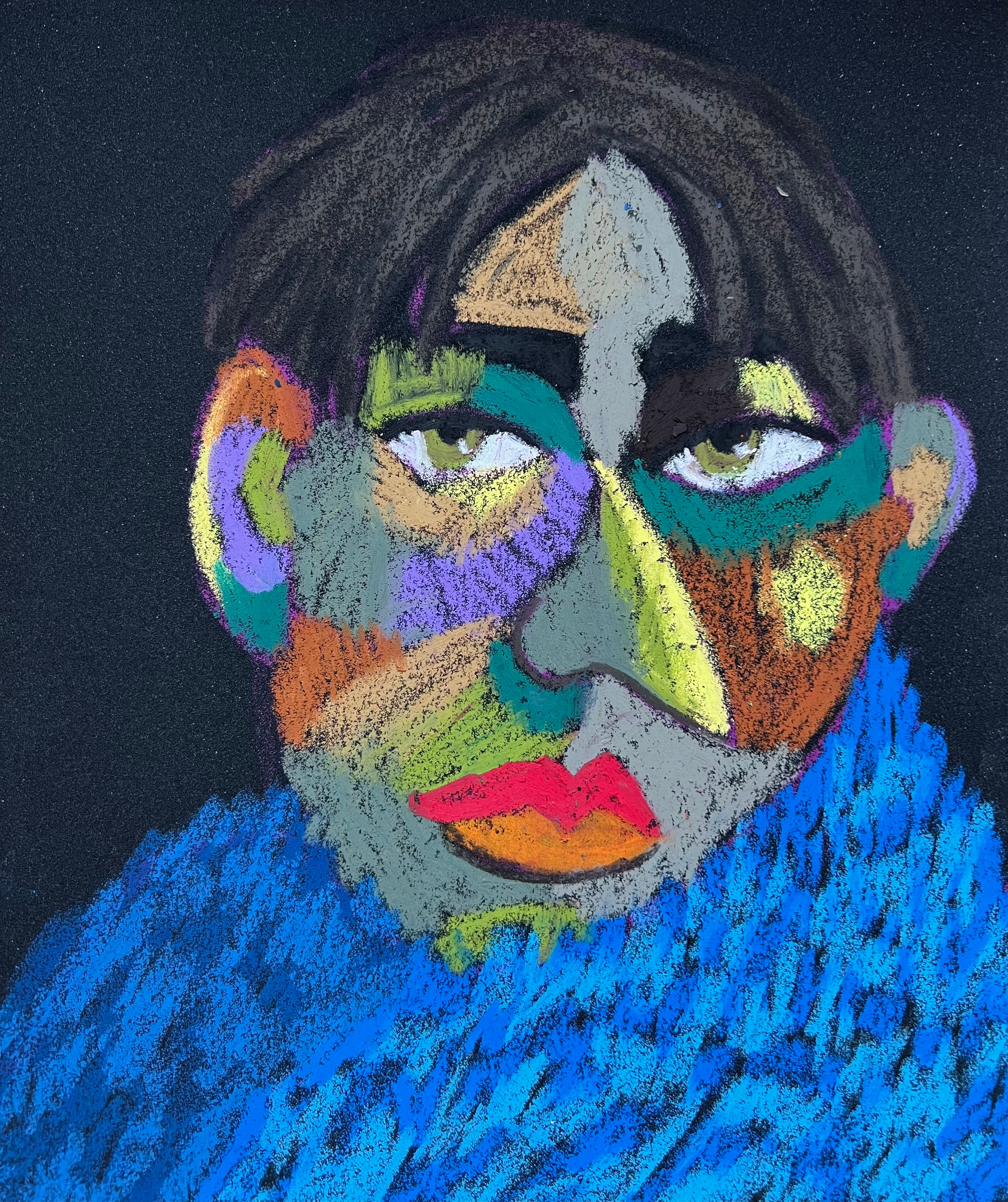 Title: Beautiful Life Here Material: Oil pastel, paper Size: 28 x 23 cm