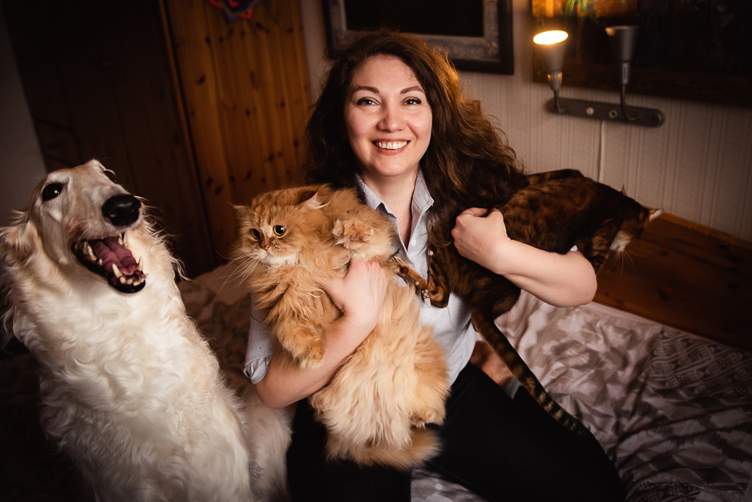 Квартира с картинами. Алиса, Андрей и их пушистая семья. Семейный Фотограф в Москве Ирина Хохлова