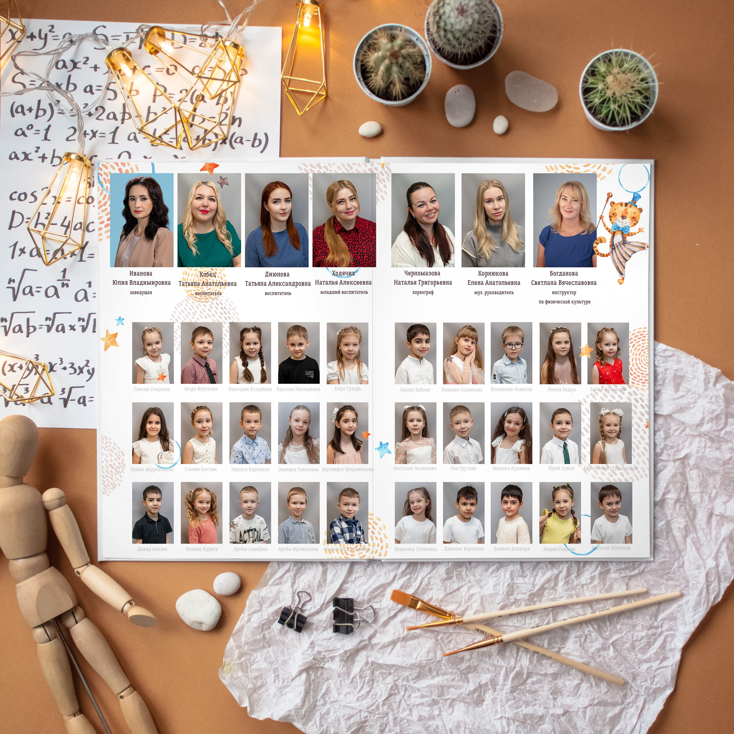 Детские садики (4 разворота) ТИГРЯТА. ФОТОГРАФ ВЫПУСКНЫХ АЛЬБОМОВ в Краснодаре Ворчик Татьяна