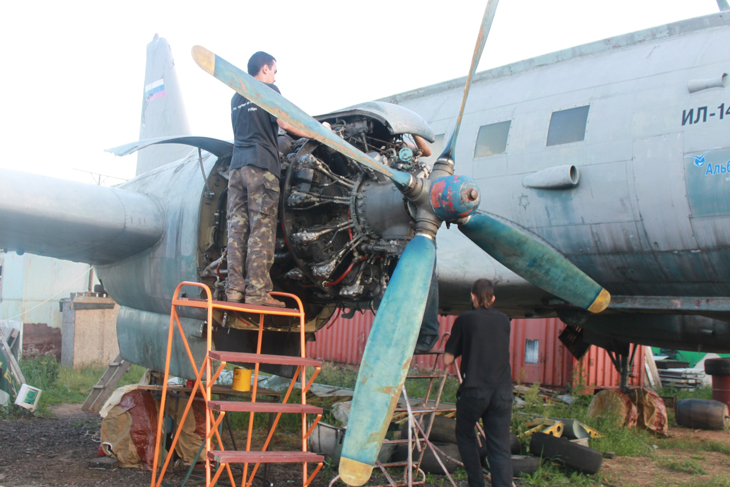 Ил-14Т «Голубая Мечта» работы в Тушино (2011 г.). Фотоальбом показывающий увлекательный мир авиации и мир медведей Андрея Иванова